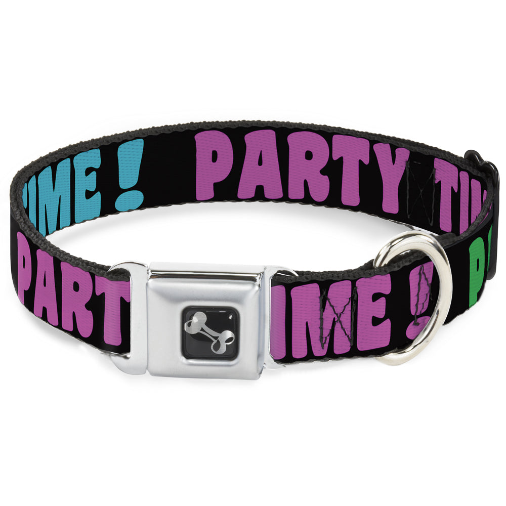 Dog Bone Seatbelt Buckle Collar - PARTY TIME! Black/Green/Turquoise/Fuchsia Seatbelt Buckle Collars Buckle-Down