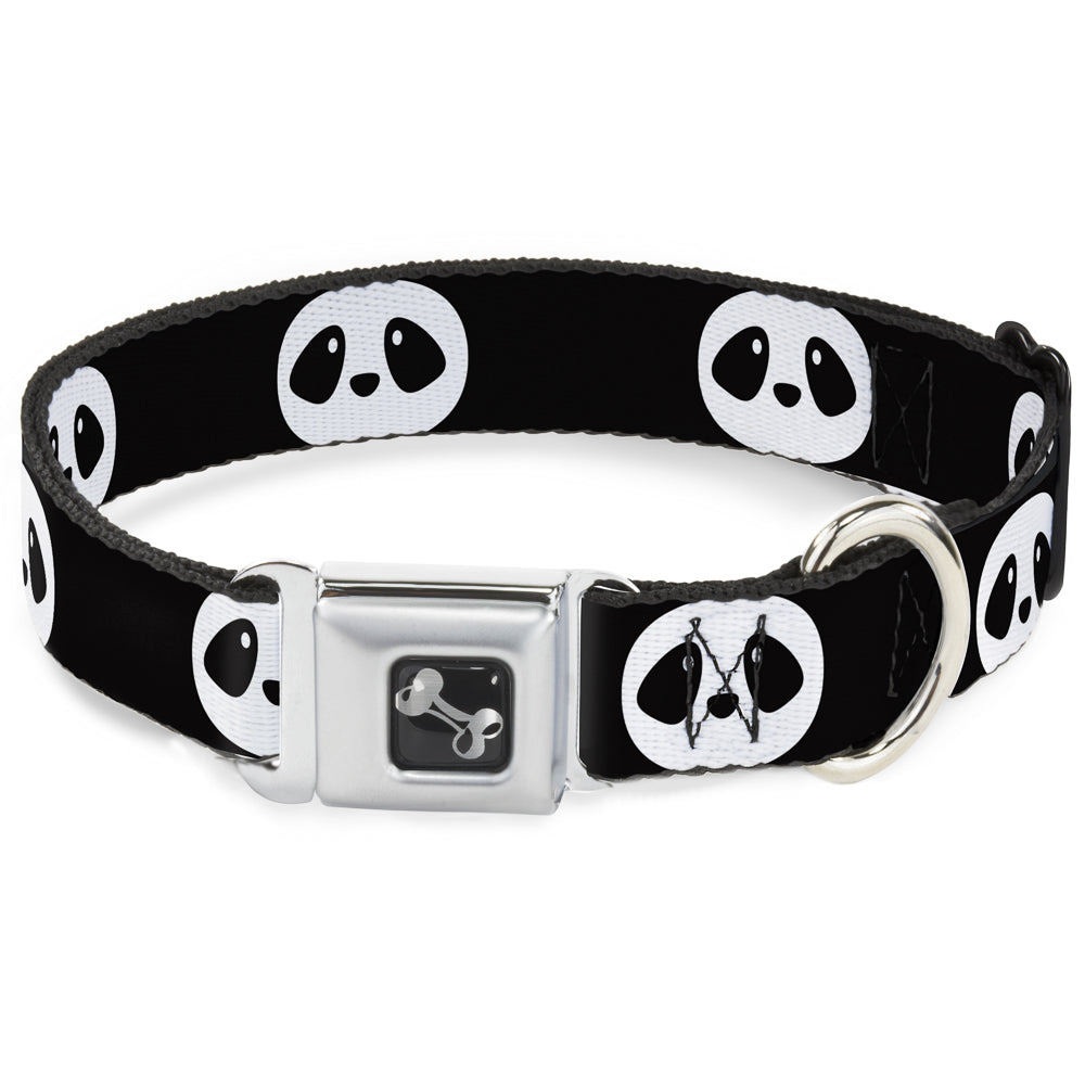 Dog Bone Seatbelt Buckle Collar - Panda Face Black/White Seatbelt Buckle Collars Buckle-Down