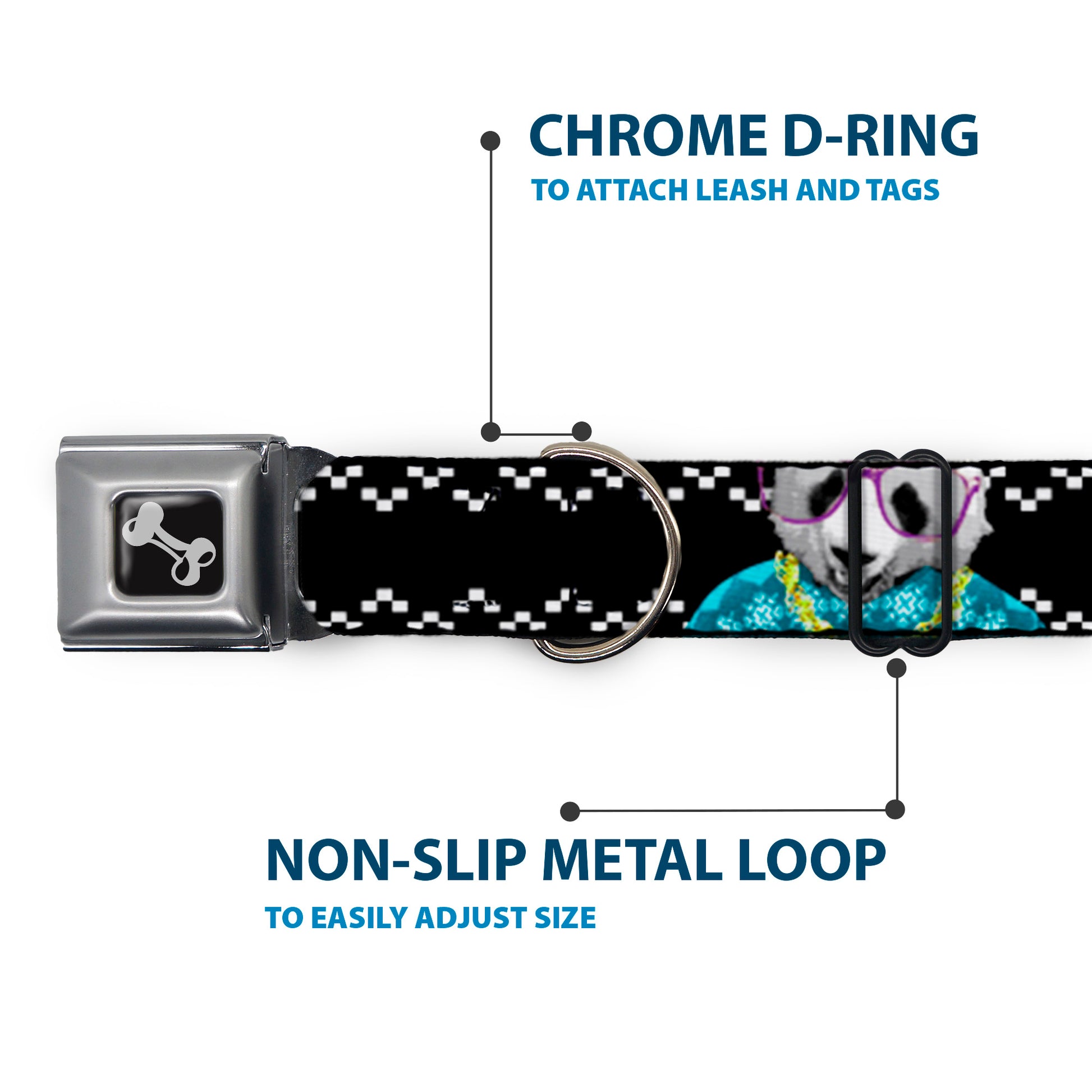 Dog Bone Seatbelt Buckle Collar - Panda Bling Seatbelt Buckle Collars Buckle-Down