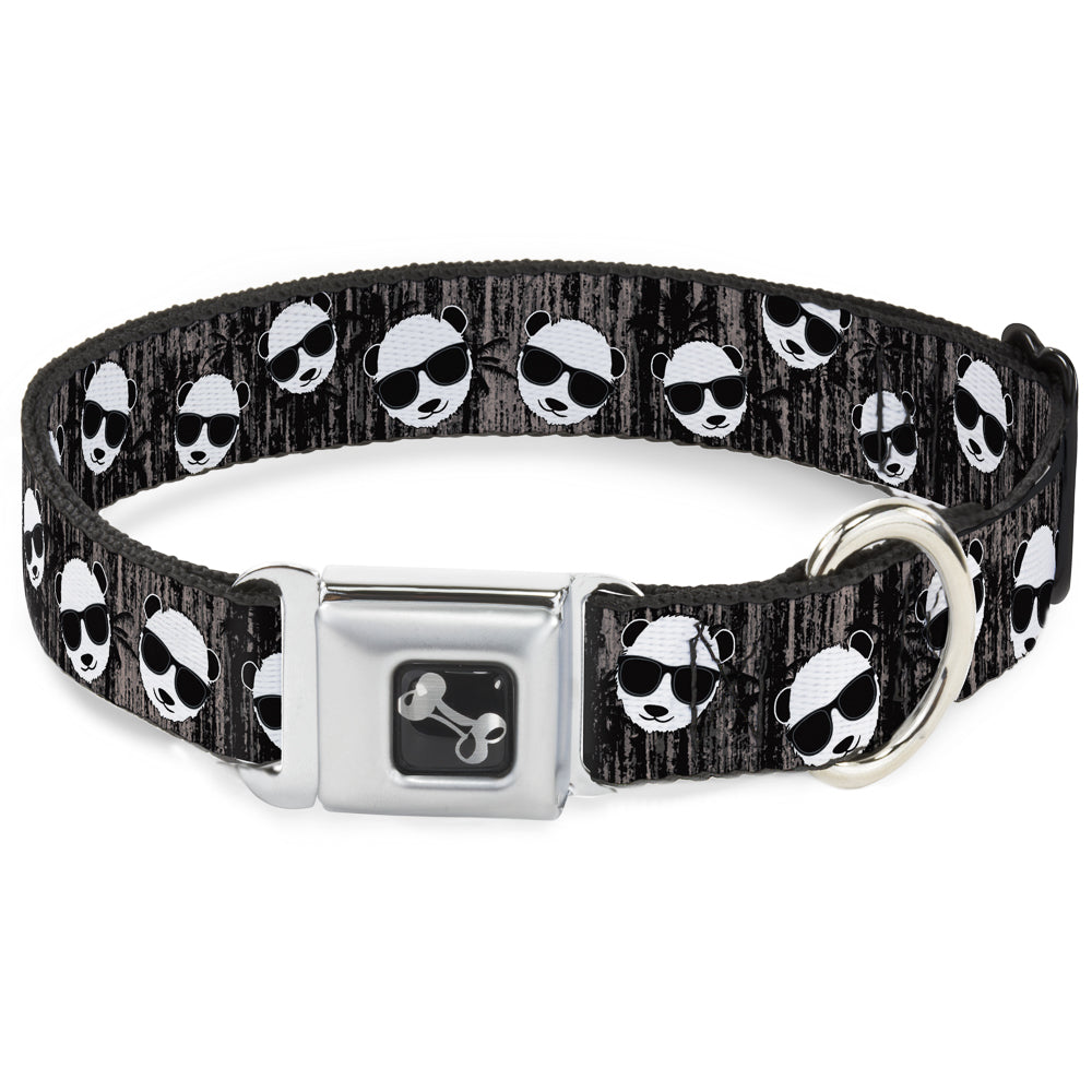 Dog Bone Seatbelt Buckle Collar - Panda w/Sunglasses & Palm Trees Seatbelt Buckle Collars Buckle-Down
