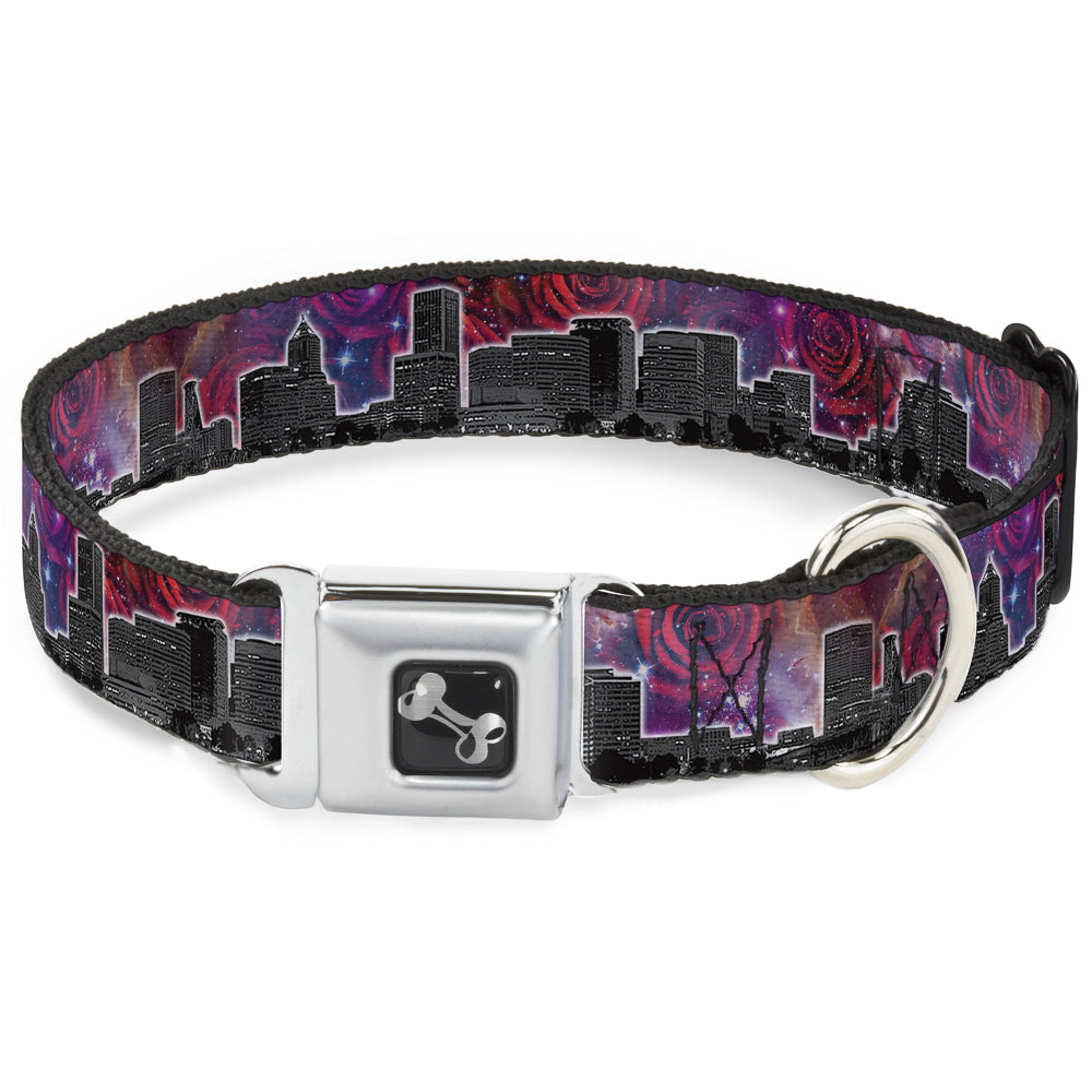 Dog Bone Seatbelt Buckle Collar - Portland Vivid Skyline Cosmic Roses Seatbelt Buckle Collars Buckle-Down