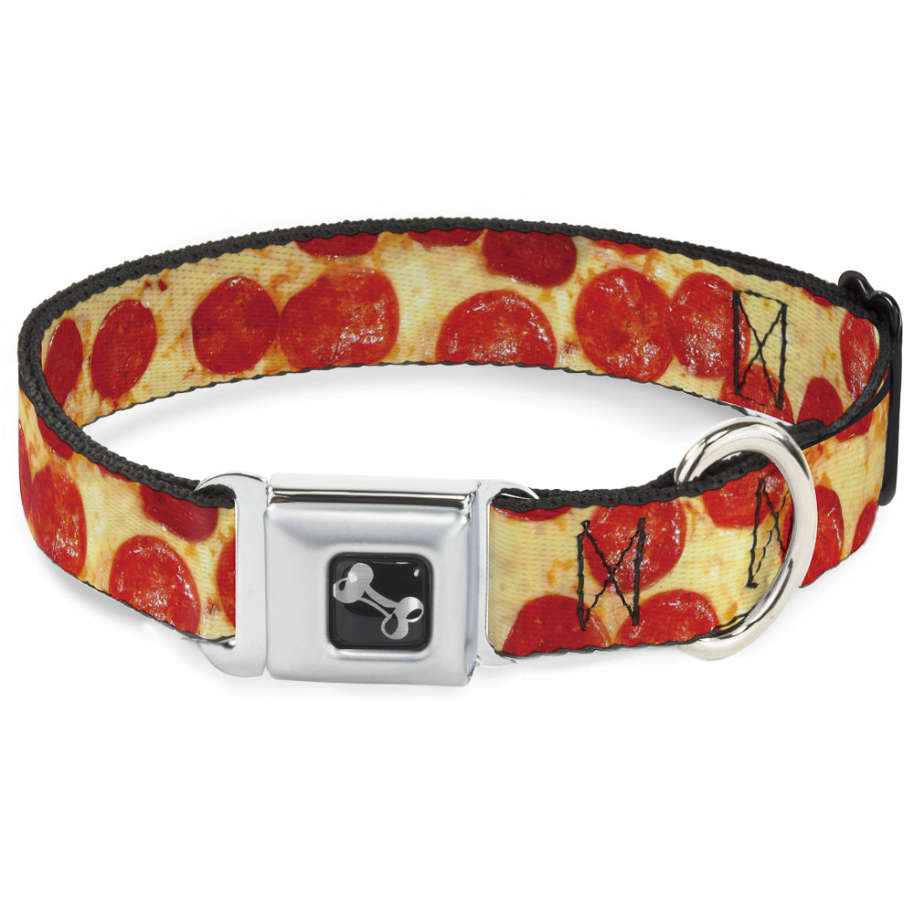 Dog Bone Seatbelt Buckle Collar - Pepperoni Pizza Vivid Seatbelt Buckle Collars Buckle-Down