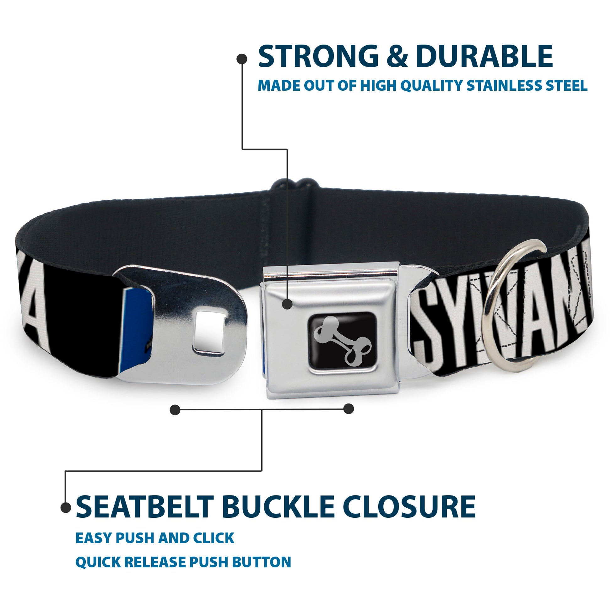 Dog Bone Seatbelt Buckle Collar - Pennsylvania Flag Silhouette WELCOME TO PENNSYLVANIA Seatbelt Buckle Collars Buckle-Down
