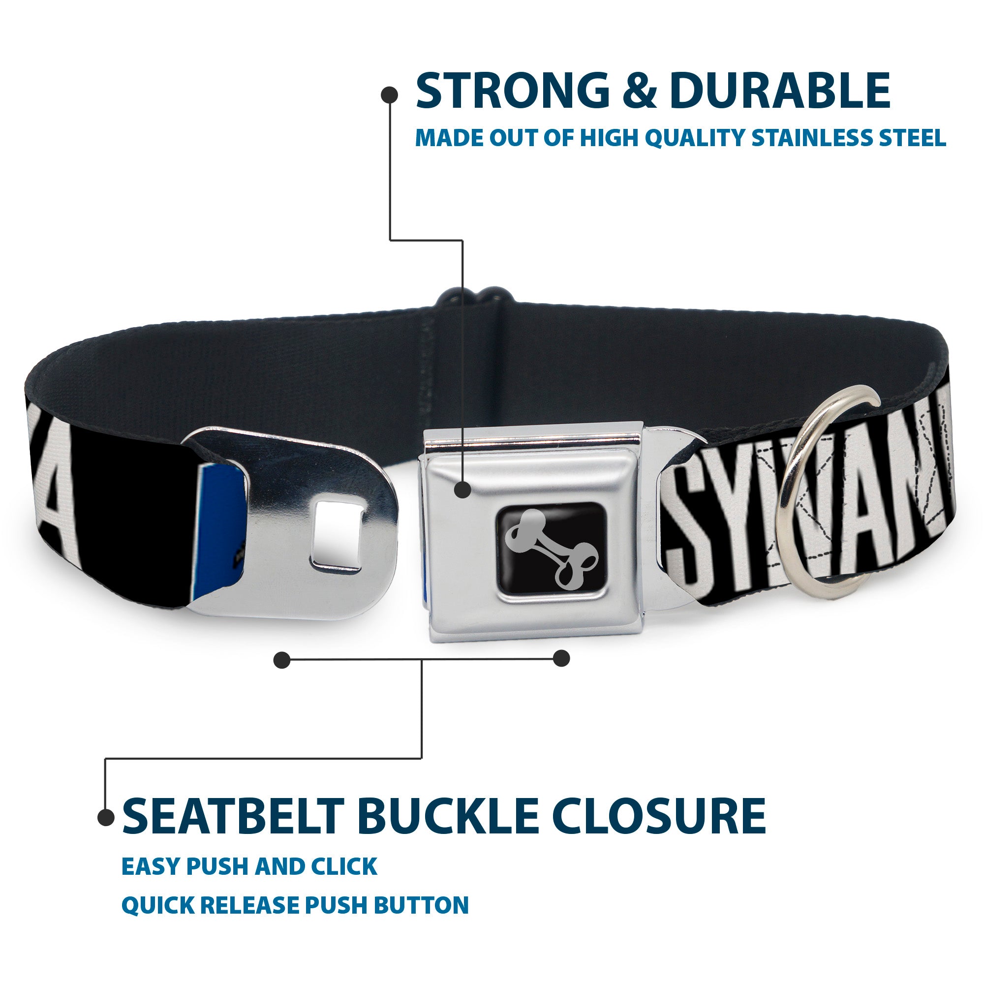 Dog Bone Seatbelt Buckle Collar - Pennsylvania Flag Silhouette WELCOME TO PENNSYLVANIA Seatbelt Buckle Collars Buckle-Down
