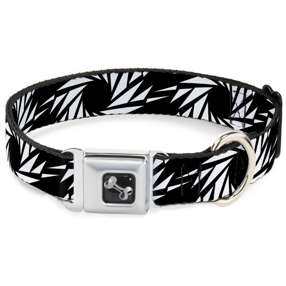 Dog Bone Seatbelt Buckle Collar - Pinwheel Black/White Seatbelt Buckle Collars Buckle-Down