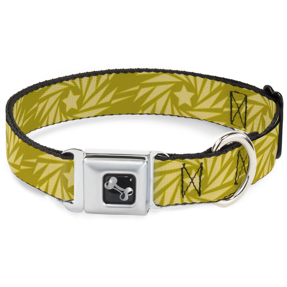 Dog Bone Seatbelt Buckle Collar - Pinwheel Star Olive Green/Beige Seatbelt Buckle Collars Buckle-Down