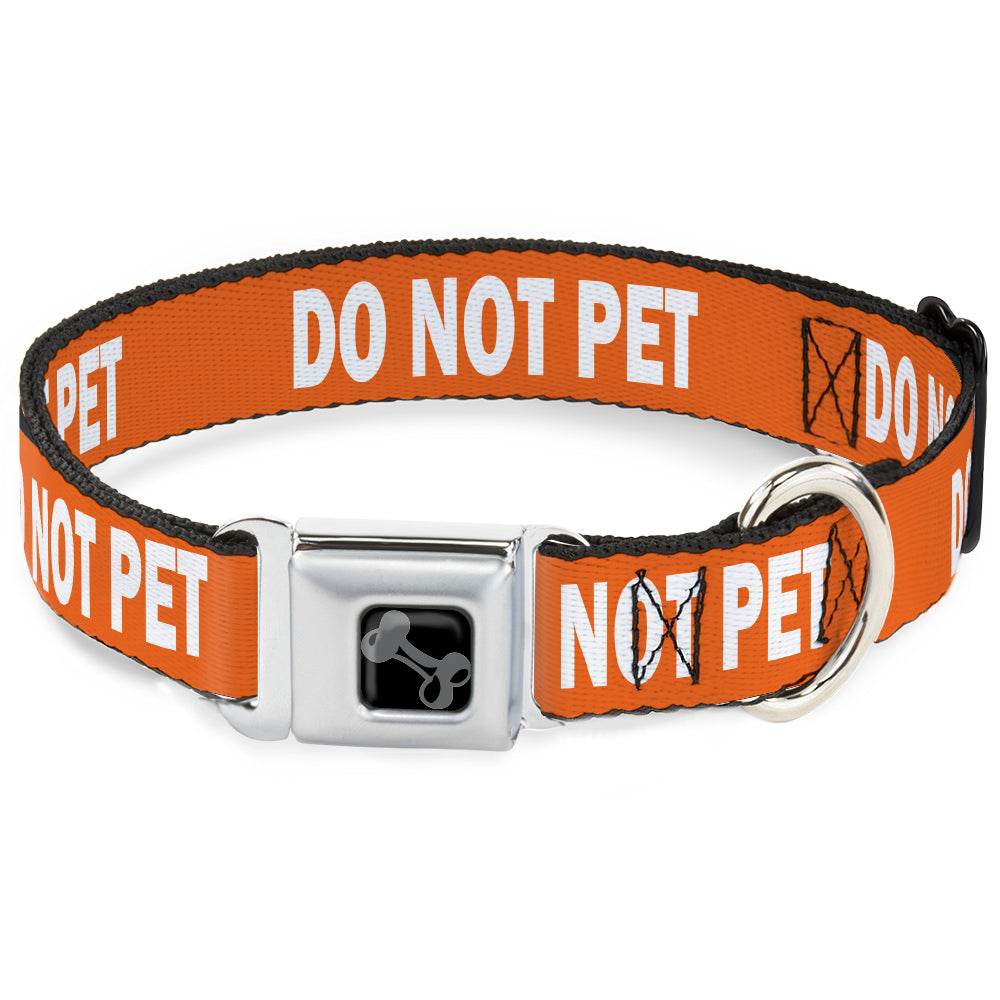 Dog Bone Black/Silver Seatbelt Buckle Collar - Pet Quote DO NOT PET Orange/White Seatbelt Buckle Collars Buckle-Down