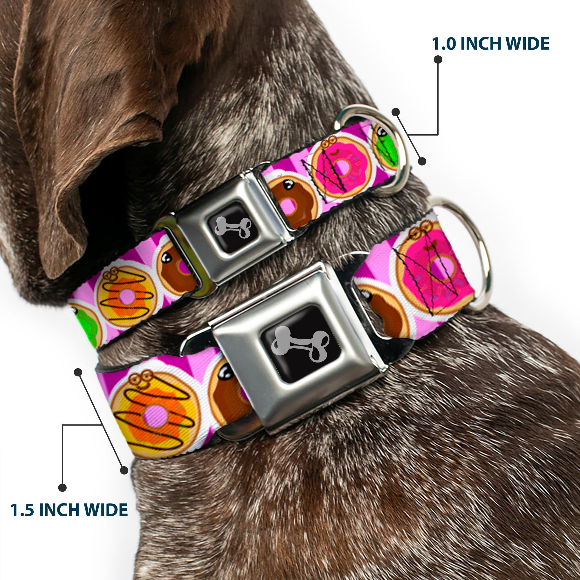 Dog Bone Seatbelt Buckle Collar - Sprinkle Donut Expressions Pink Seatbelt Buckle Collars Buckle-Down