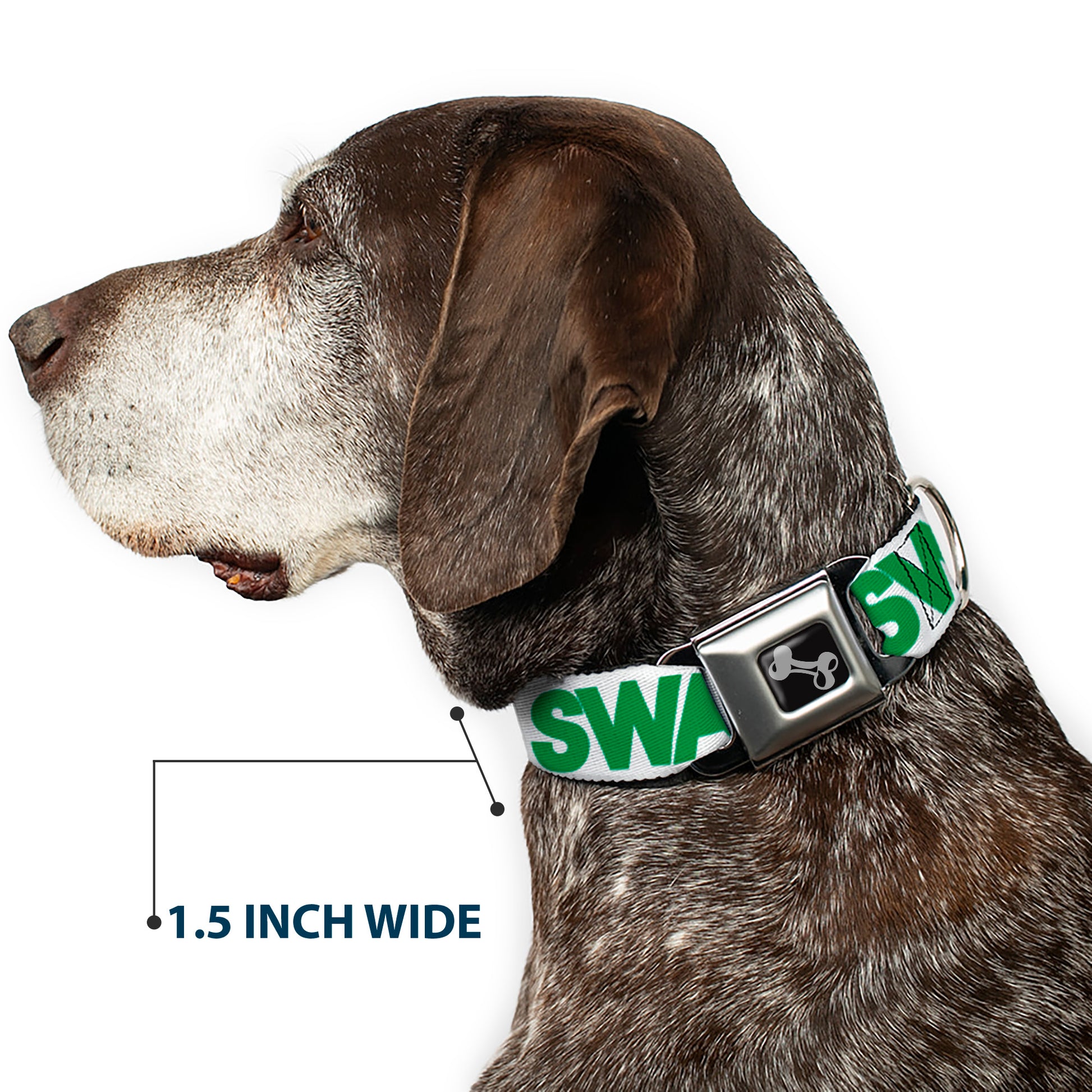 Dog Bone Seatbelt Buckle Collar - SWAGG White/Black/Green Seatbelt Buckle Collars Buckle-Down