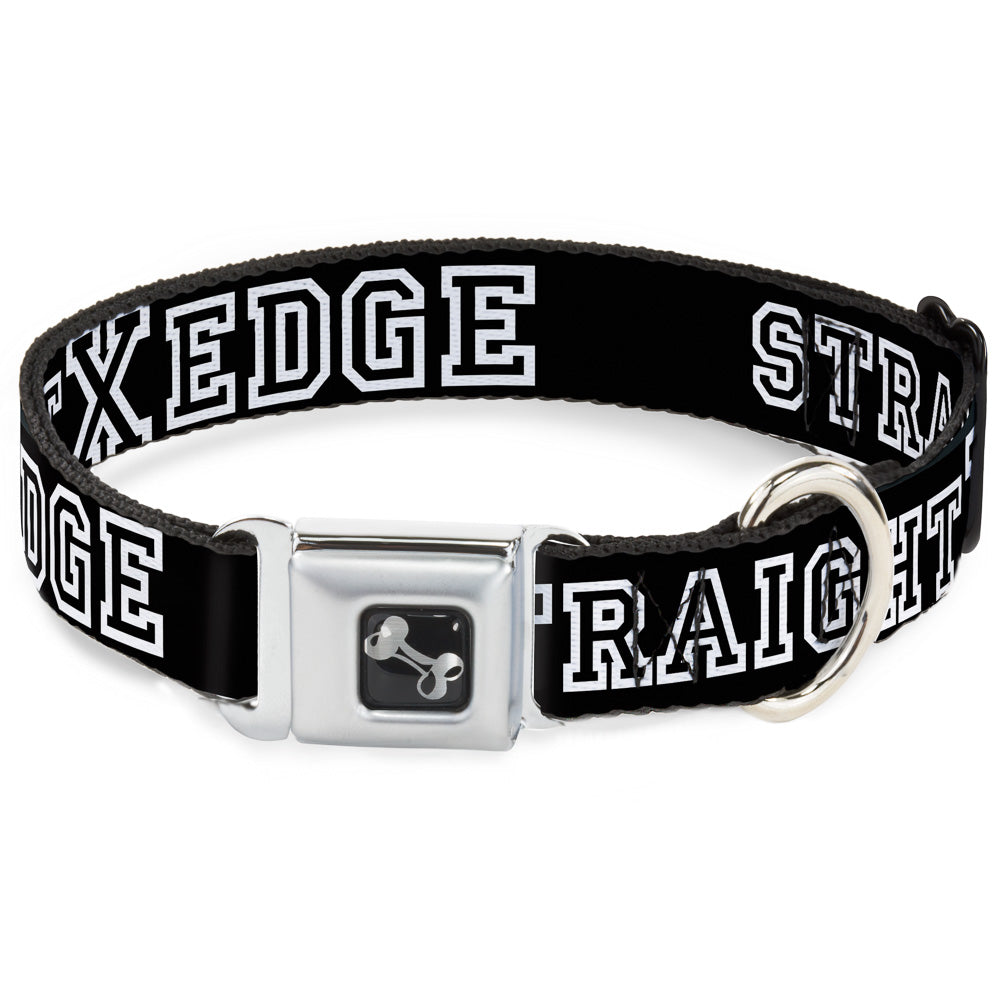 Dog Bone Seatbelt Buckle Collar - STRAIGHT EDGE Black/White Seatbelt Buckle Collars Buckle-Down