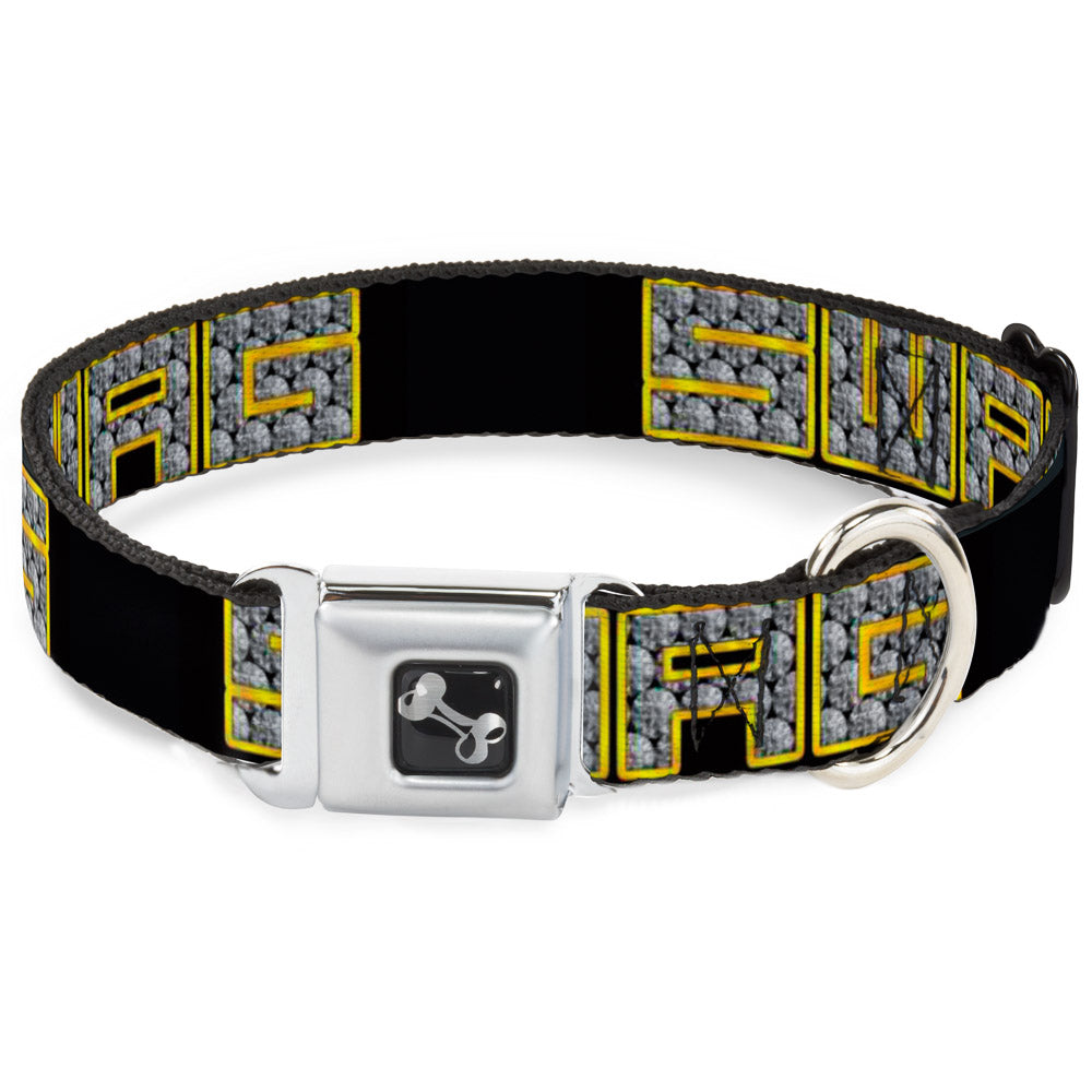 Dog Bone Seatbelt Buckle Collar - SWAG Black/Bling Seatbelt Buckle Collars Buckle-Down