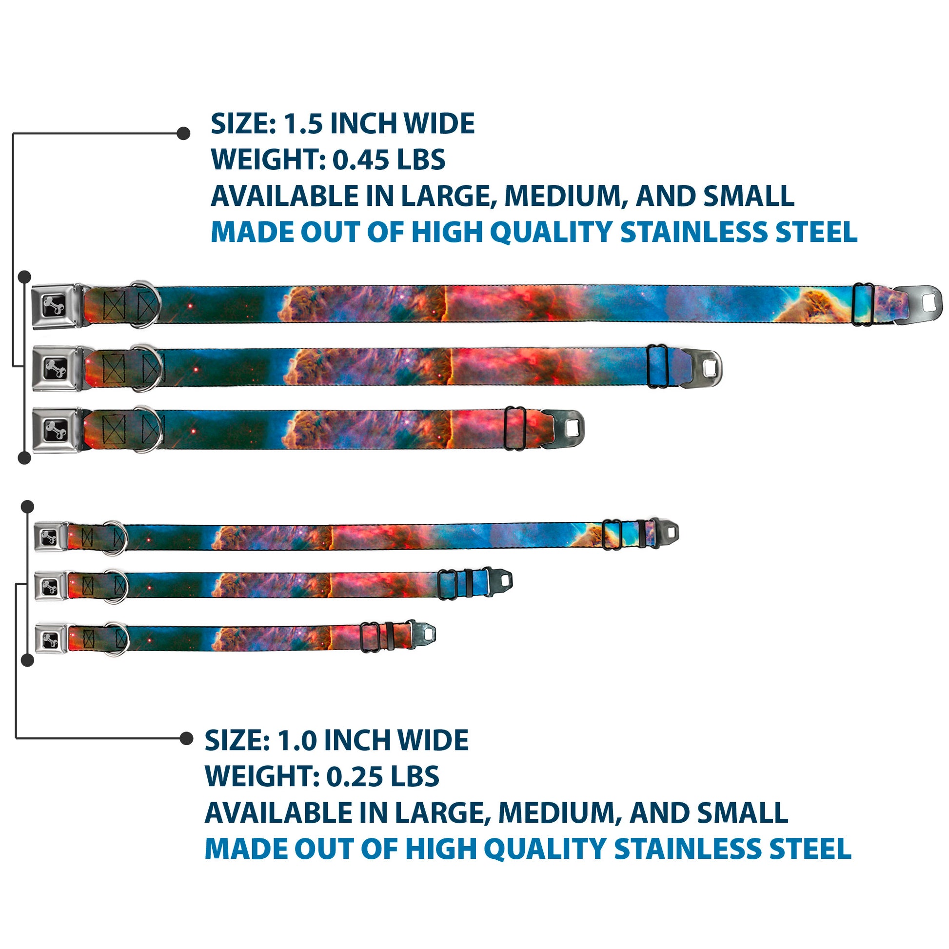 Dog Bone Seatbelt Buckle Collar - Supernova Space Collage Seatbelt Buckle Collars Buckle-Down