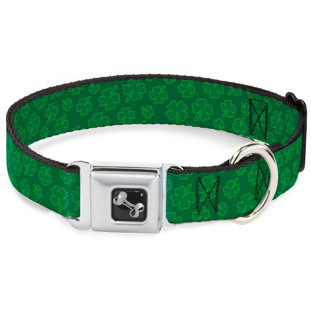 Dog Bone Seatbelt Buckle Collar - St. Pat's Clovers Scattered Greens Seatbelt Buckle Collars Buckle-Down