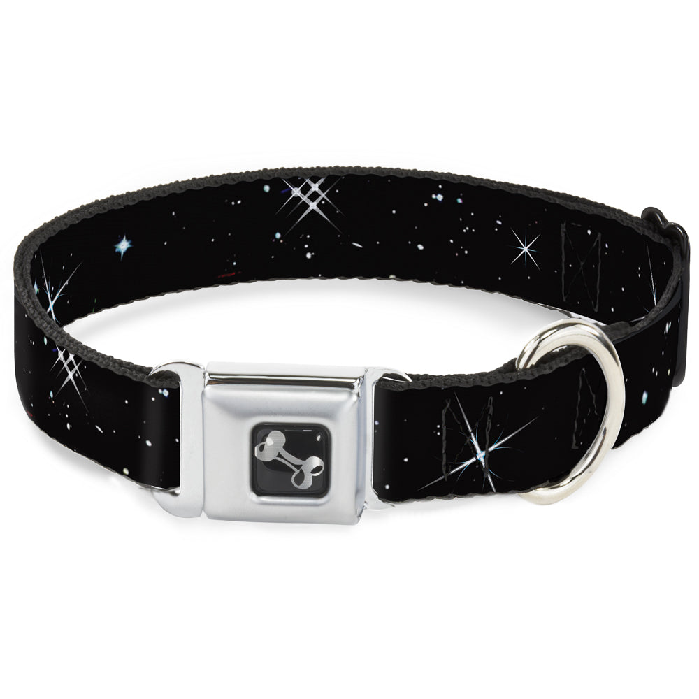 Dog Bone Seatbelt Buckle Collar - Shining Stars Black/White Seatbelt Buckle Collars Buckle-Down