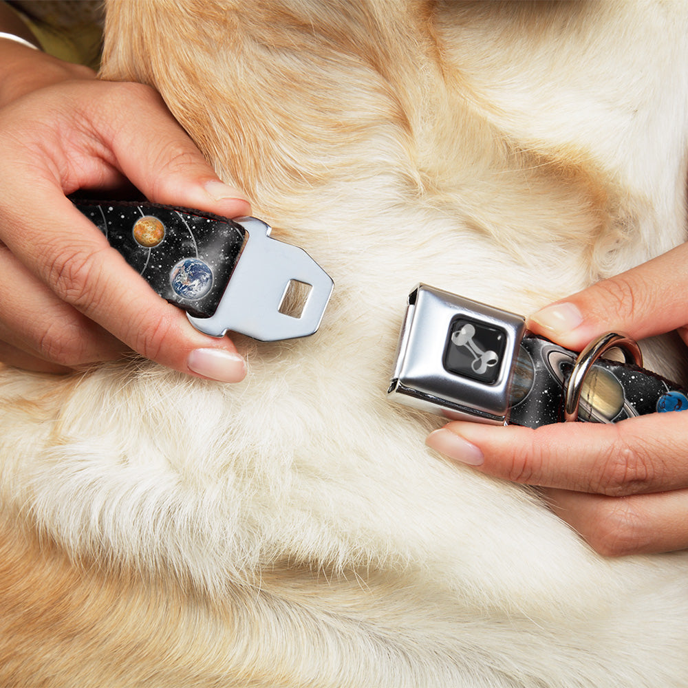 Dog Bone Seatbelt Buckle Collar - Solar System Sun/Planets/Stars Seatbelt Buckle Collars Buckle-Down