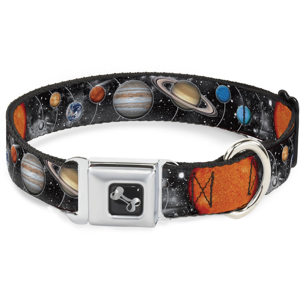 Dog Bone Seatbelt Buckle Collar - Solar System Sun/Planets/Stars Seatbelt Buckle Collars Buckle-Down