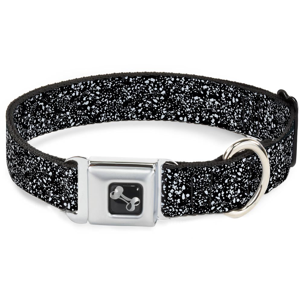 Dog Bone Seatbelt Buckle Collar - Speckle Black/White Seatbelt Buckle Collars Buckle-Down