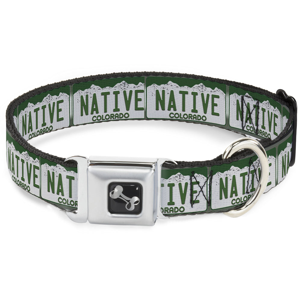 Dog Bone Seatbelt Buckle Collar - Colorado License Plate NATIVE Seatbelt Buckle Collars Buckle-Down