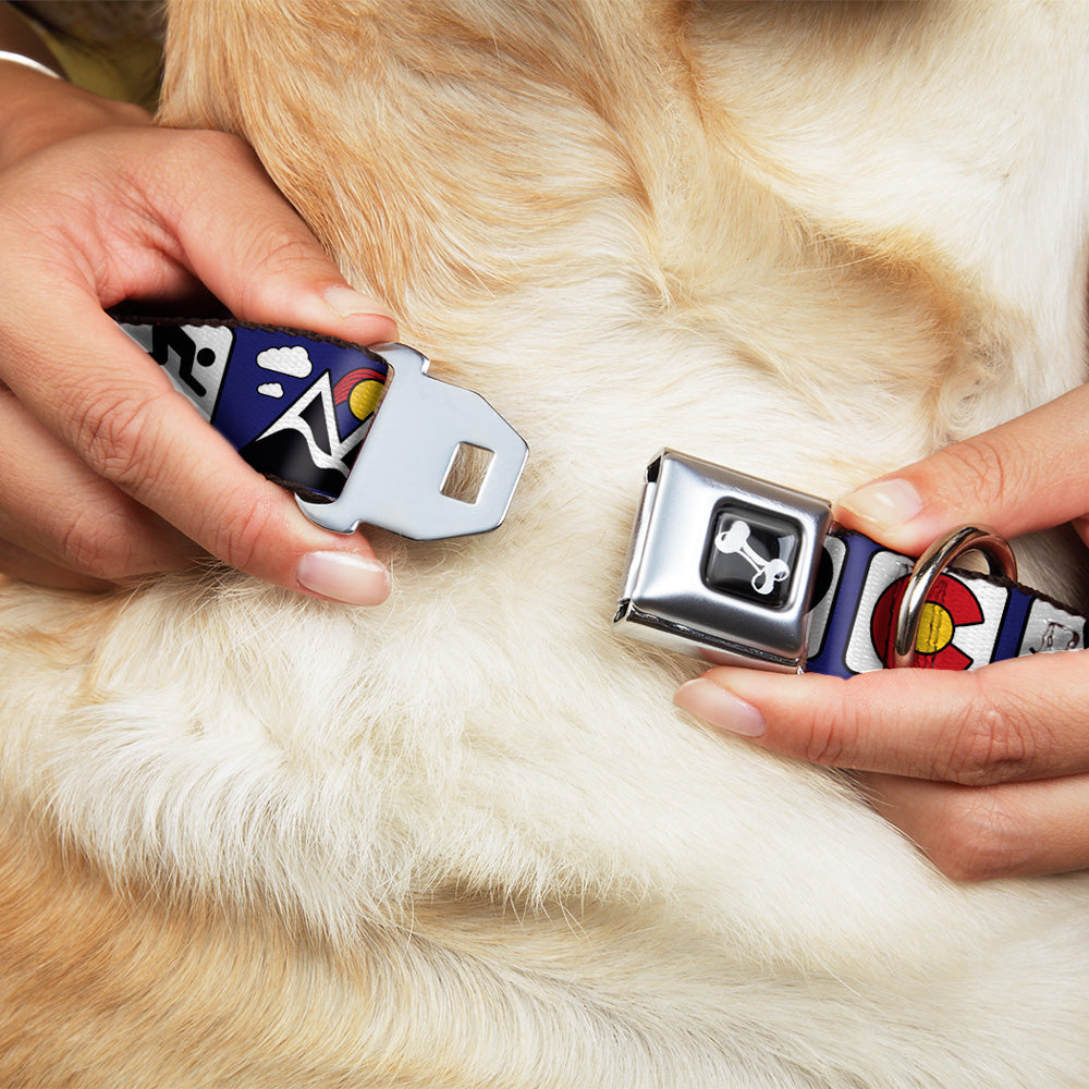 Dog Bone Seatbelt Buckle Collar - I HEART COLORADO SKIING Logos/Mountain Seatbelt Buckle Collars Buckle-Down
