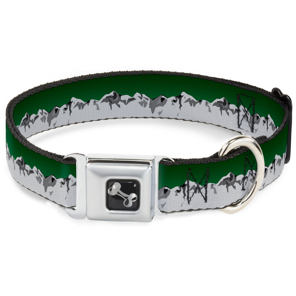 Dog Bone Seatbelt Buckle Collar - Colorado Mountains Green/Grays Seatbelt Buckle Collars Buckle-Down