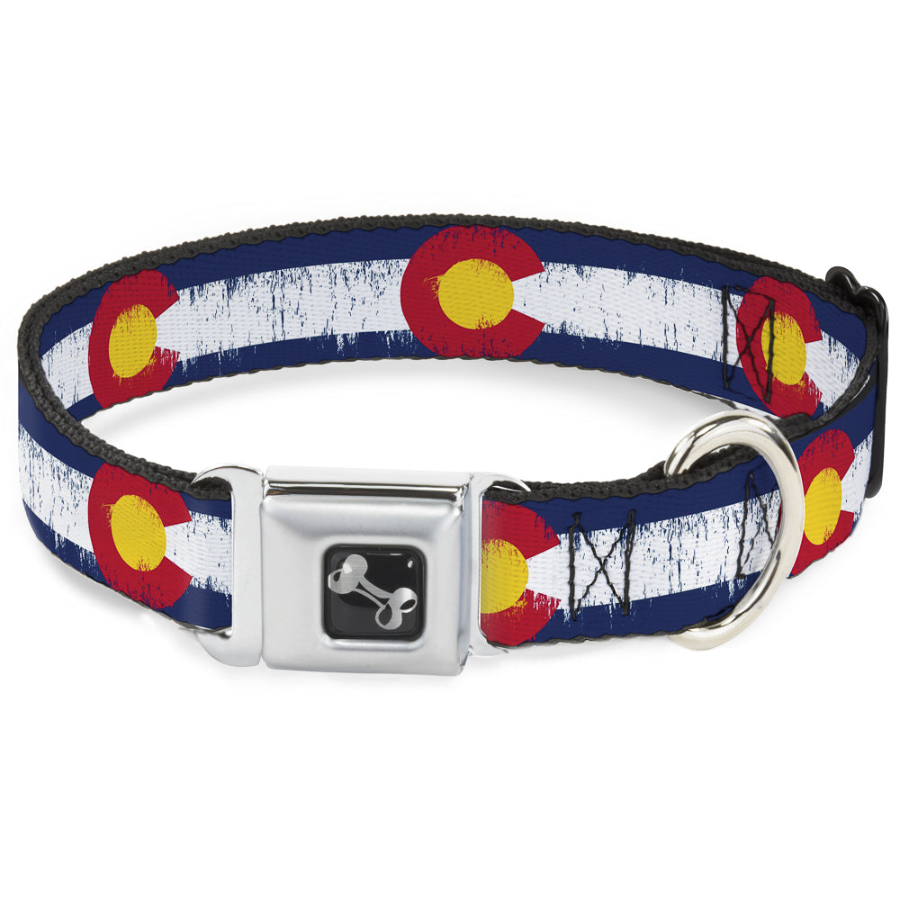Dog Bone Seatbelt Buckle Collar - Colorado Flags2 Repeat Weathered Seatbelt Buckle Collars Buckle-Down