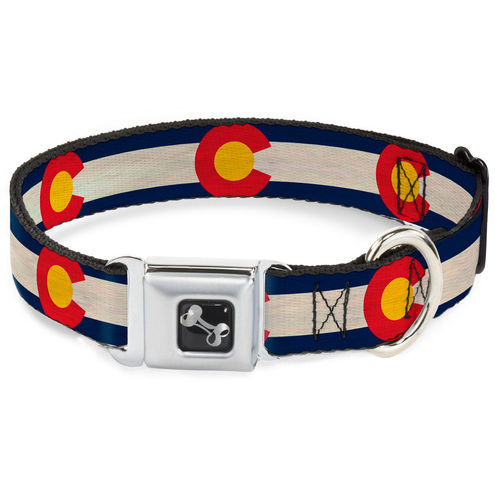 Dog Bone Seatbelt Buckle Collar - Colorado Flags2 Repeat Vintage2 Seatbelt Buckle Collars Buckle-Down