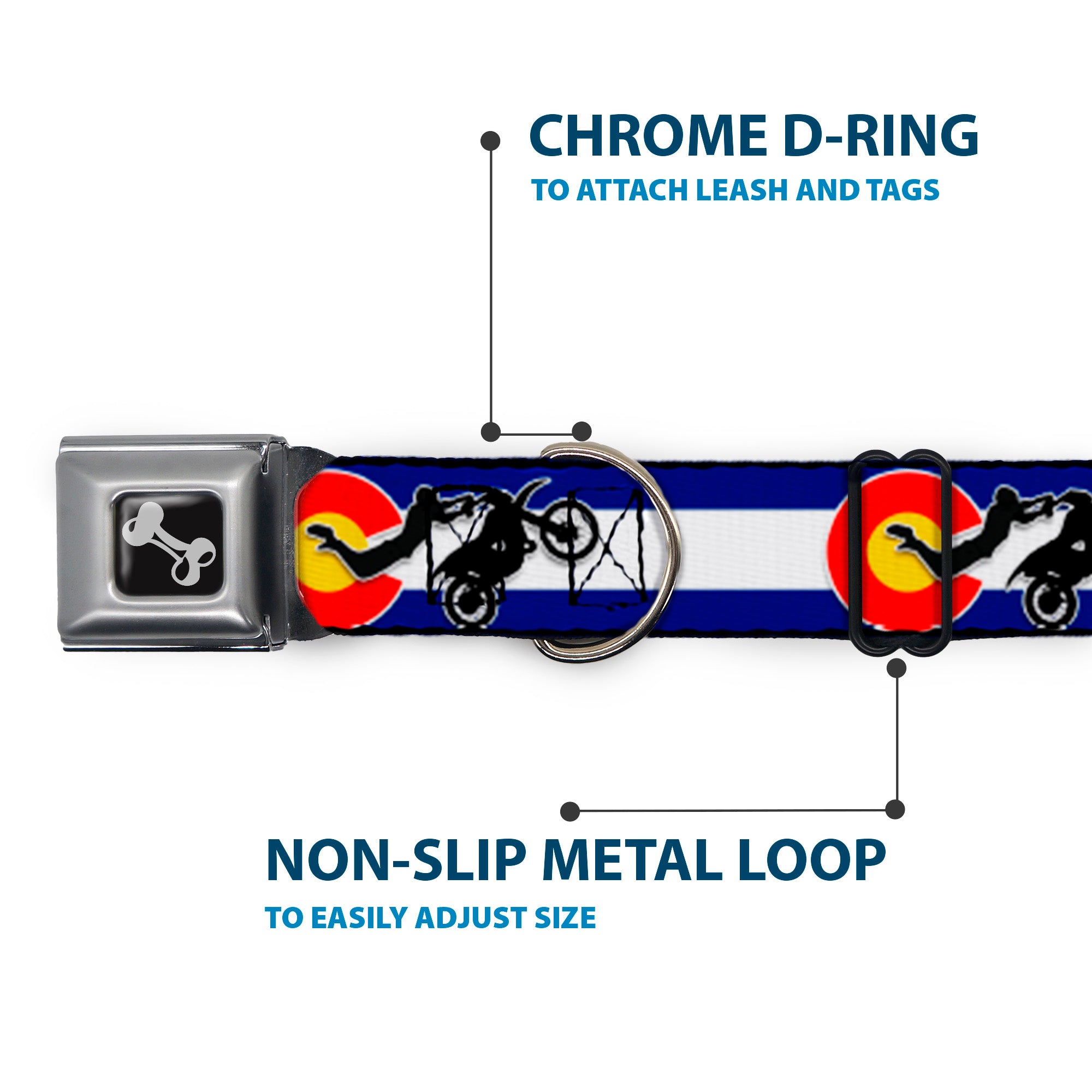 Dog Bone Seatbelt Buckle Collar - Colorado/Freestyle Motocross Superman Seatbelt Buckle Collars Buckle-Down