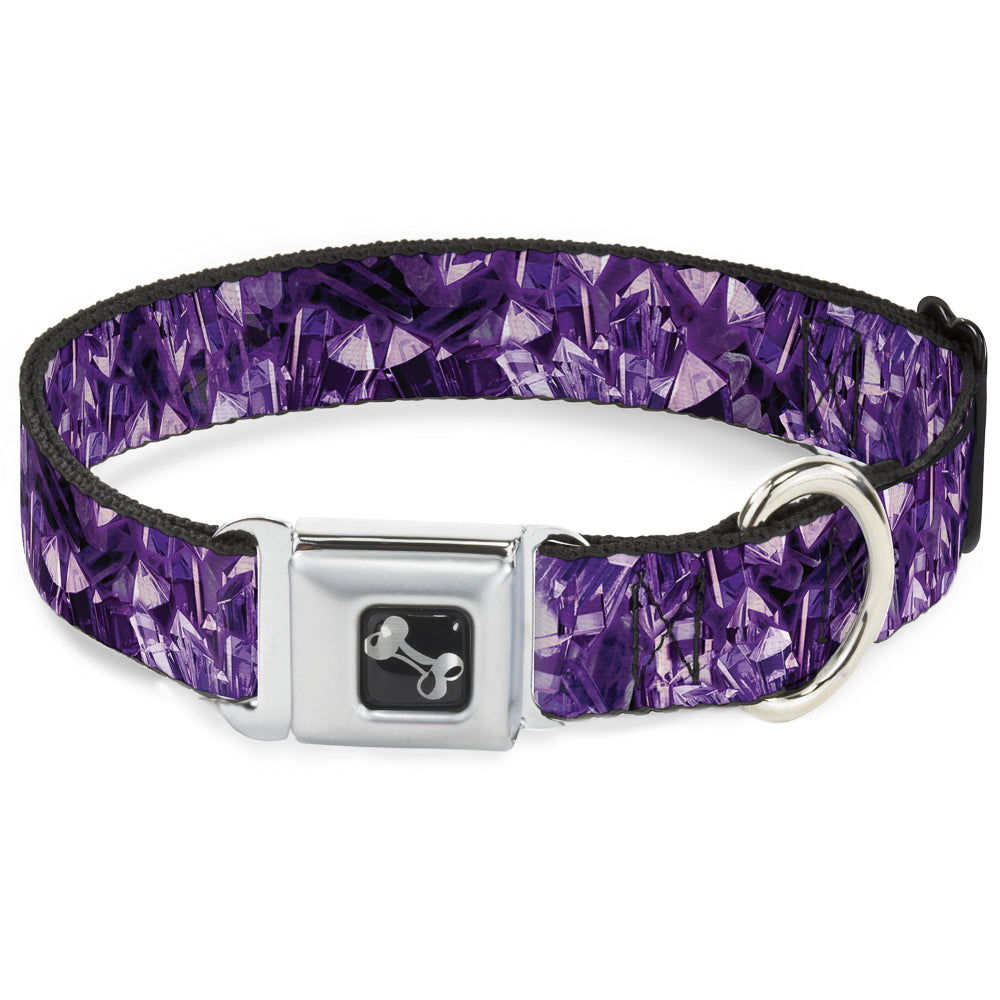 Dog Bone Seatbelt Buckle Collar - Crystals Purples Seatbelt Buckle Collars Buckle-Down