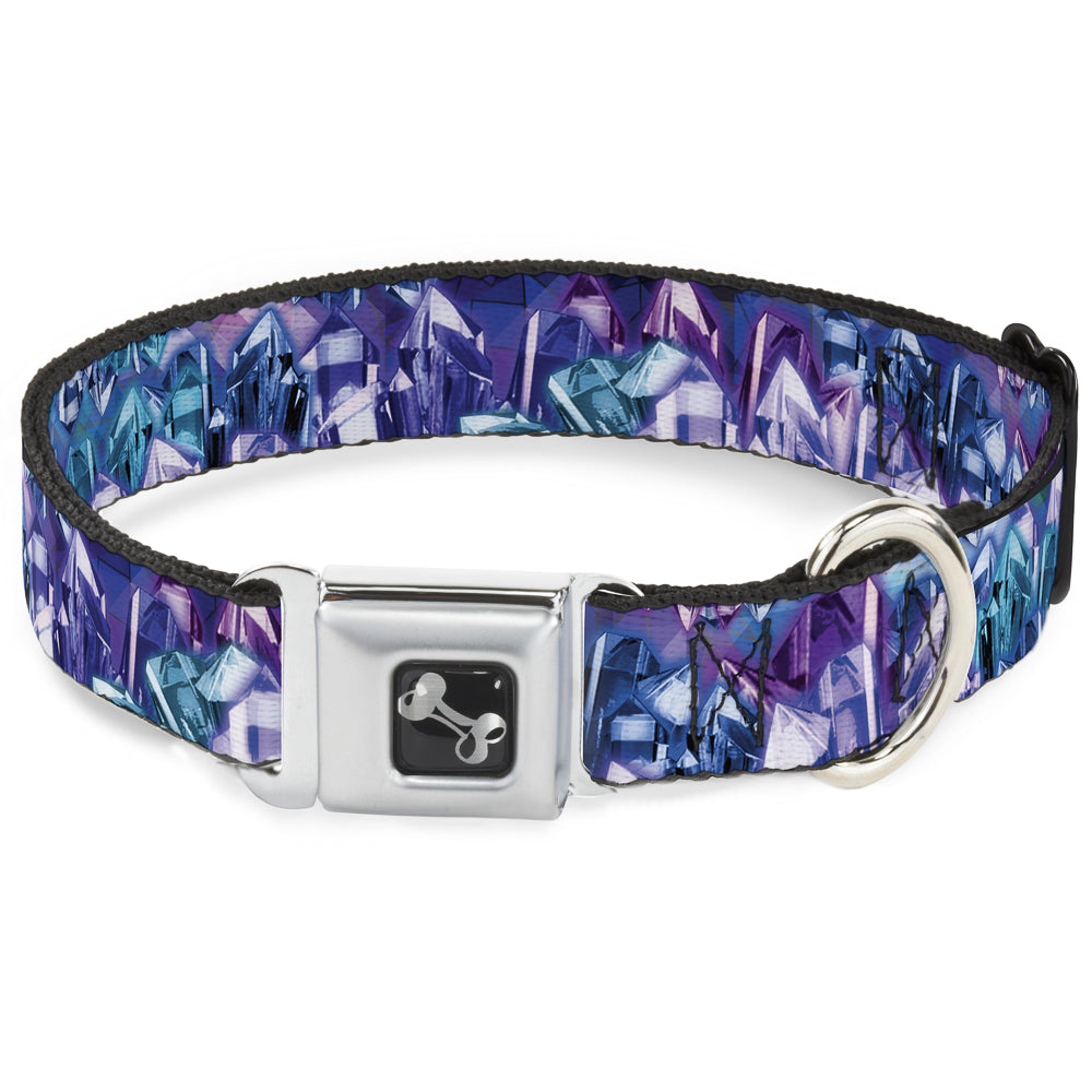 Dog Bone Seatbelt Buckle Collar - Crystals2 Blues/Purples Seatbelt Buckle Collars Buckle-Down