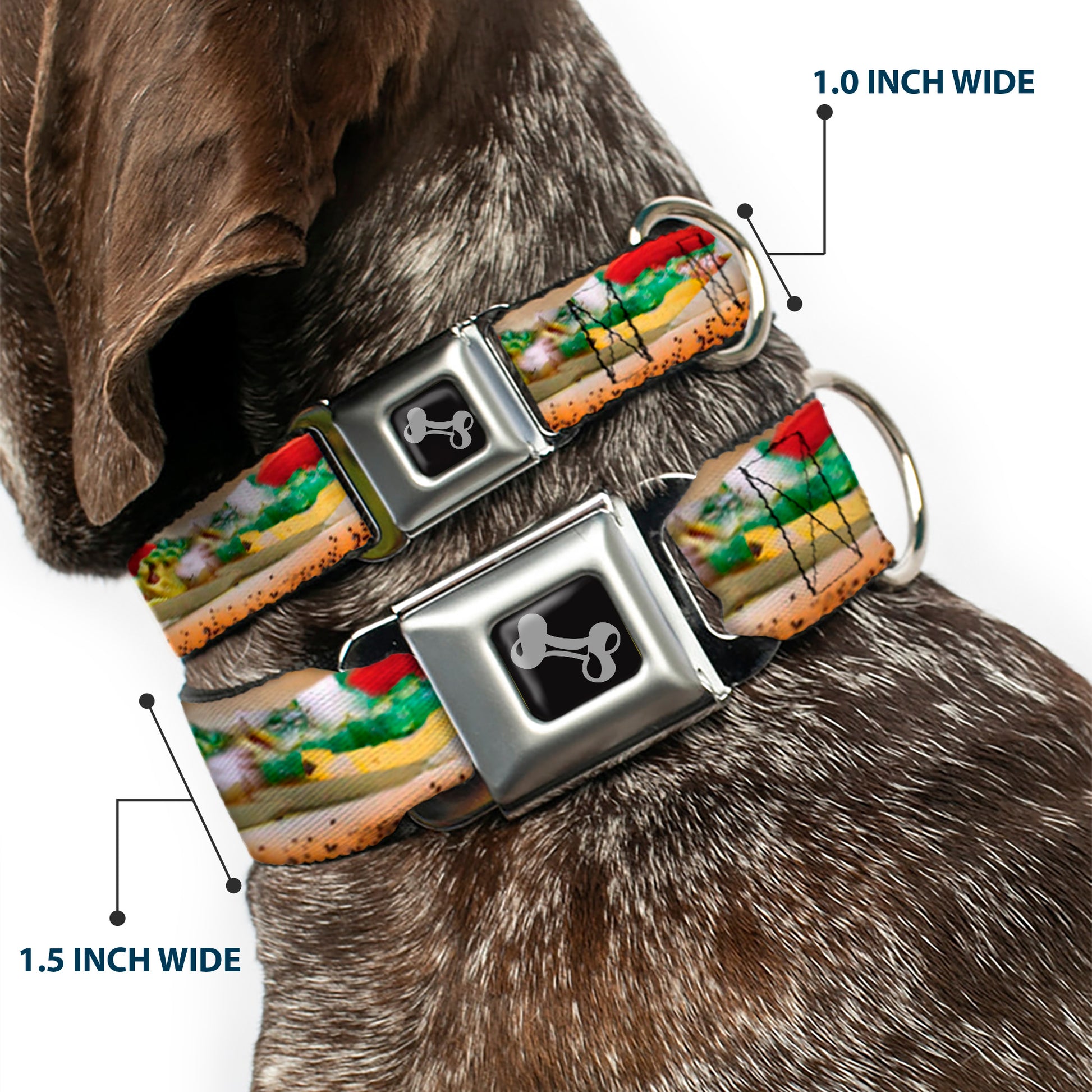Dog Bone Seatbelt Buckle Collar - Chicago Style Hot Dog Vivid Seatbelt Buckle Collars Buckle-Down