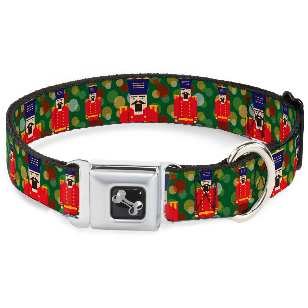 Dog Bone Seatbelt Buckle Collar - Christmas Nutcracker/Polka Dots Greens/Gold/Red Seatbelt Buckle Collars Buckle-Down