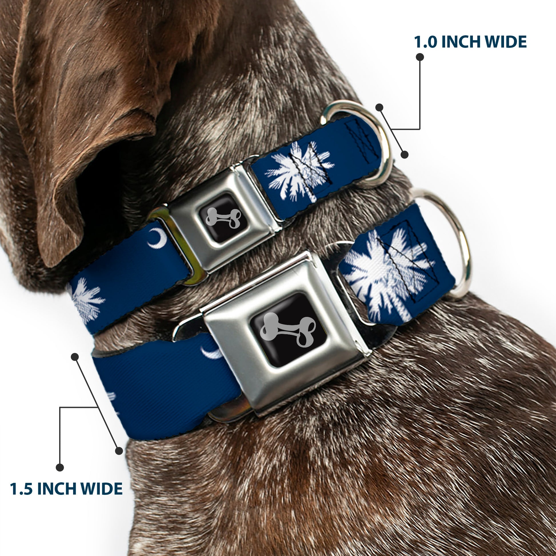 Dog Bone Seatbelt Buckle Collar - South Carolina Flags Scattered Seatbelt Buckle Collars Buckle-Down