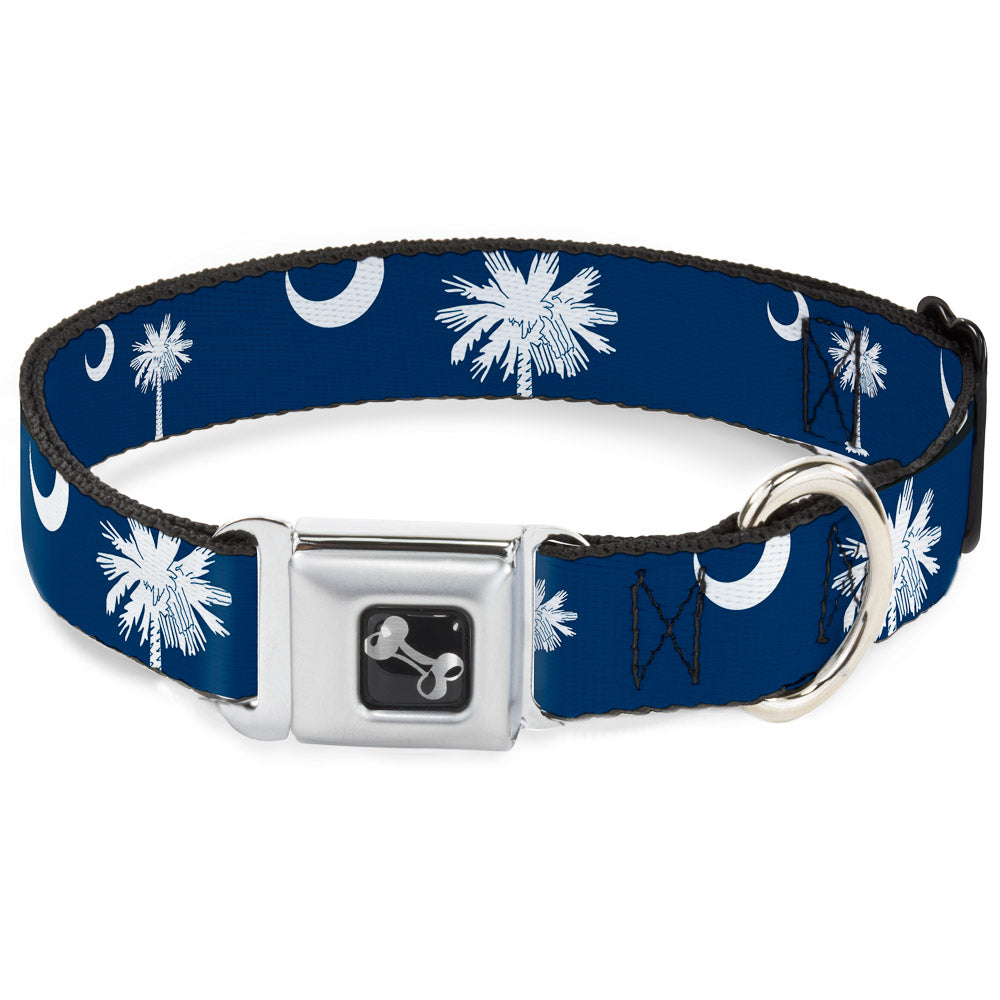 Dog Bone Seatbelt Buckle Collar - South Carolina Flags Scattered Seatbelt Buckle Collars Buckle-Down