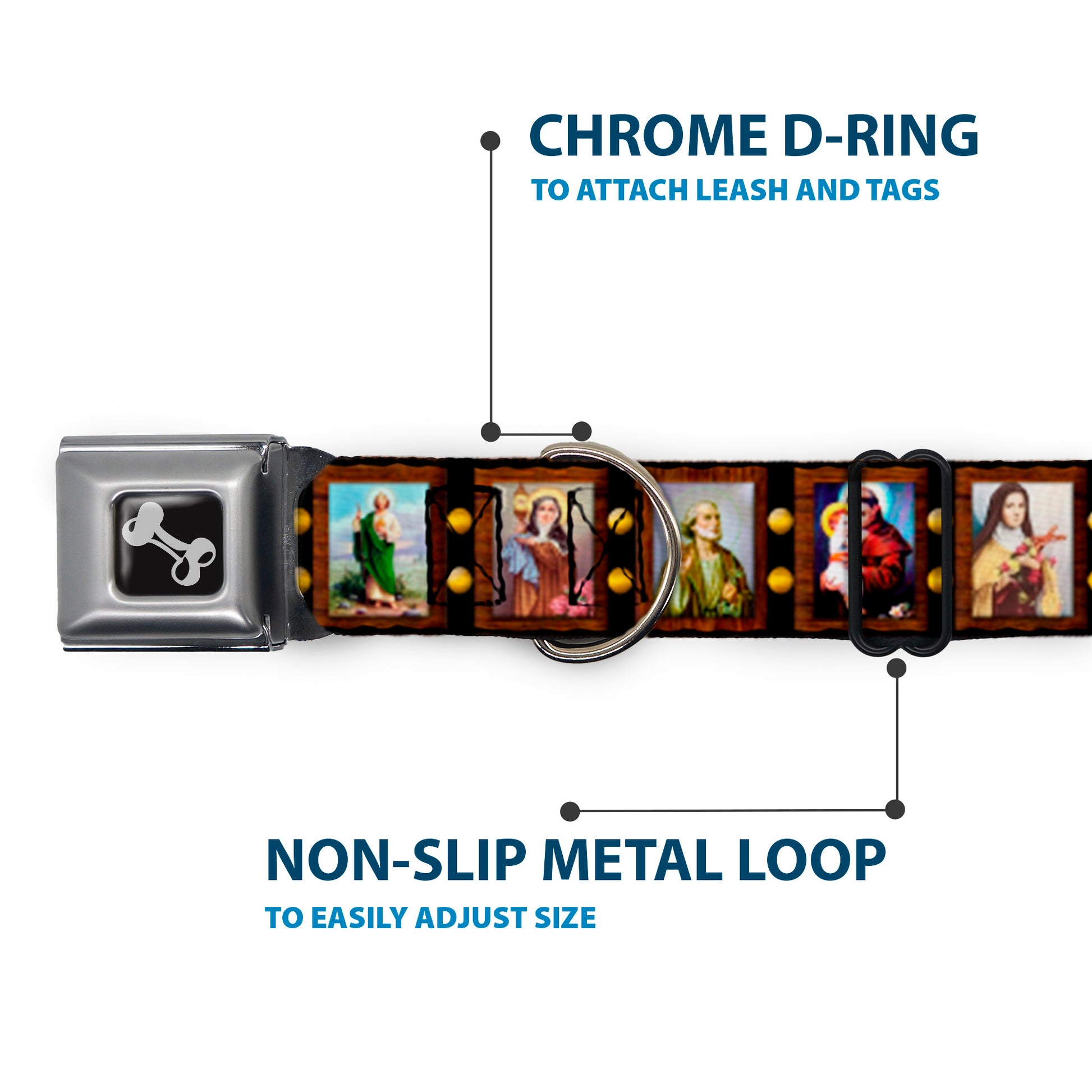 Dog Bone Seatbelt Buckle Collar - Saint Blocks Seatbelt Buckle Collars Buckle-Down