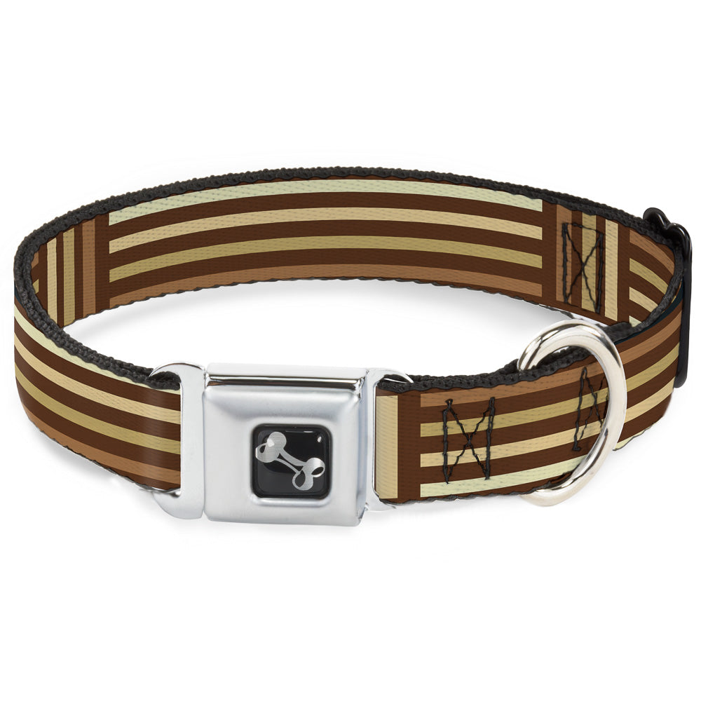 Dog Bone Seatbelt Buckle Collar - Stripe Blocks Browns Seatbelt Buckle Collars Buckle-Down