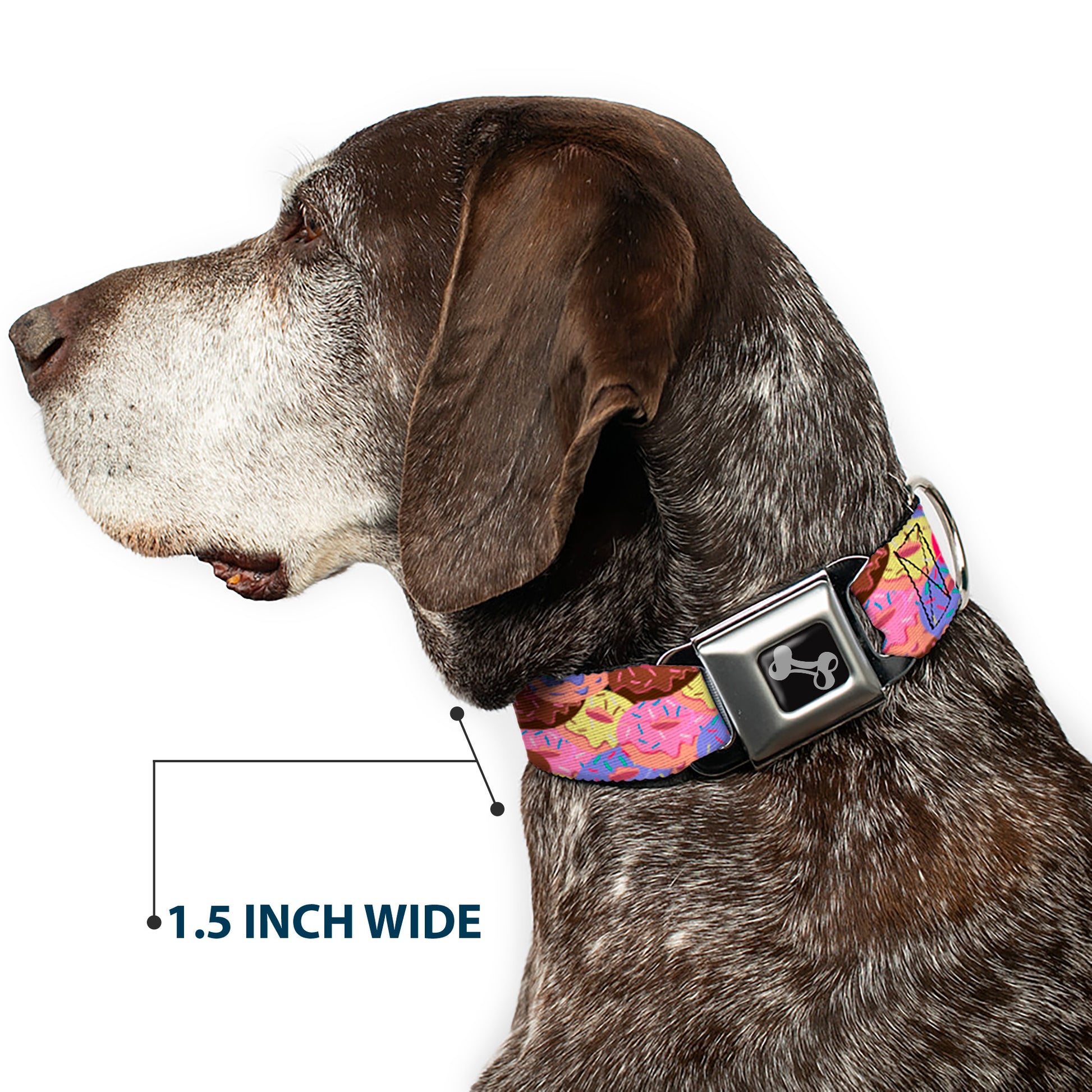 Dog Bone Seatbelt Buckle Collar - Sprinkle Donuts Stacked Multi Color Seatbelt Buckle Collars Buckle-Down