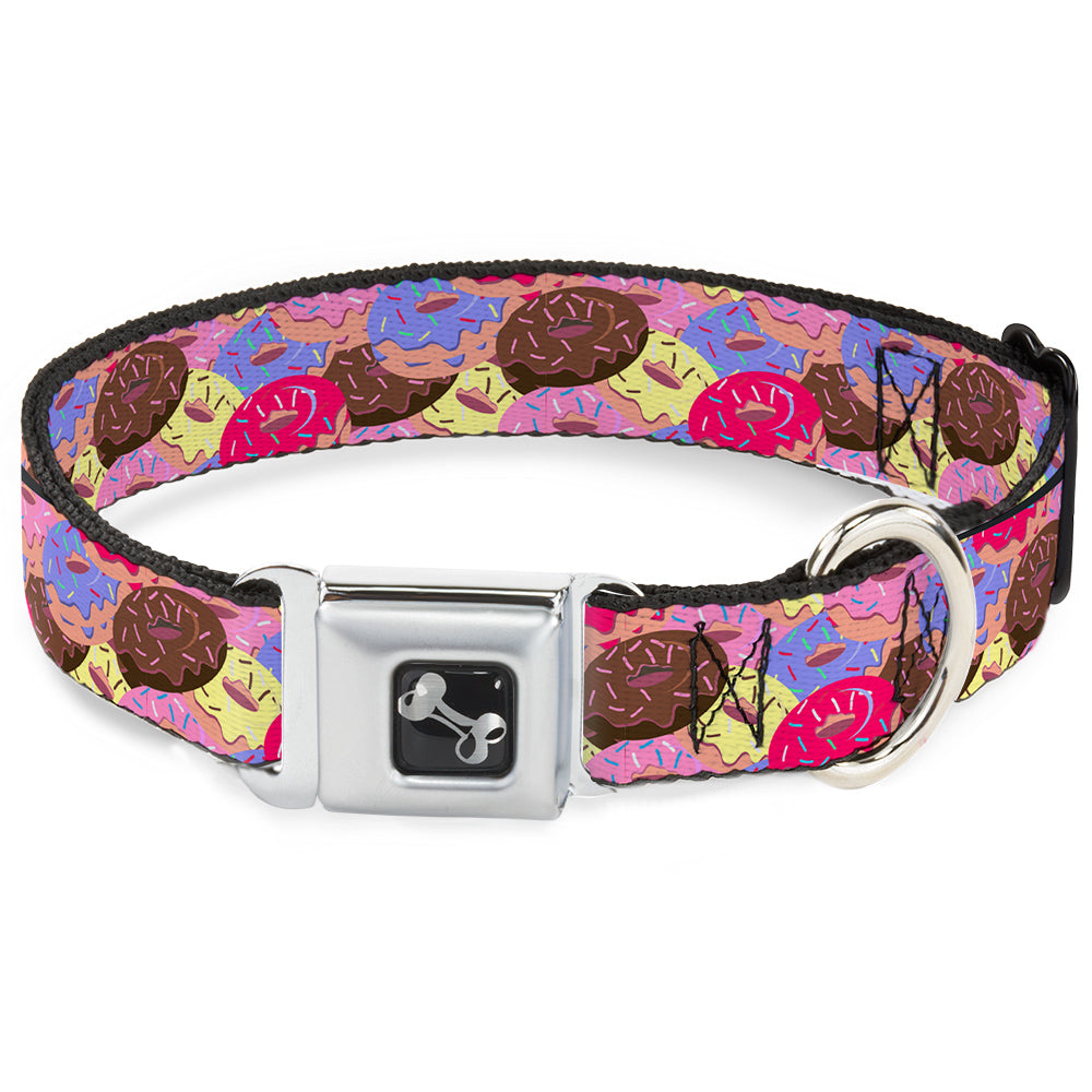 Dog Bone Seatbelt Buckle Collar - Sprinkle Donuts Stacked Multi Color Seatbelt Buckle Collars Buckle-Down