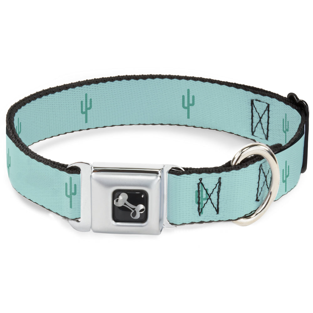Dog Bone Seatbelt Buckle Collar - Cacti1 Aqua Blues Seatbelt Buckle Collars Buckle-Down