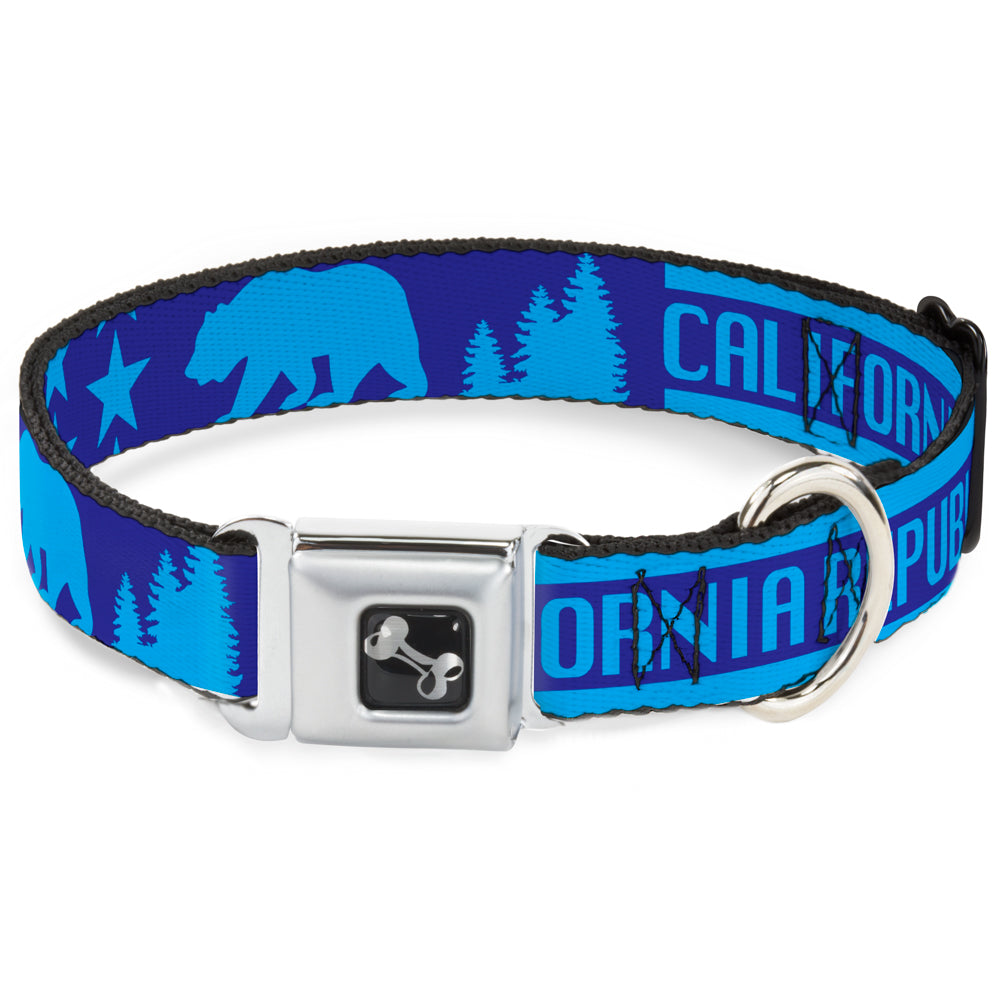 Dog Bone Seatbelt Buckle Collar - CALIFORNIA REPUBLIC/Bear/Stars Silhouette Blues Seatbelt Buckle Collars Buckle-Down