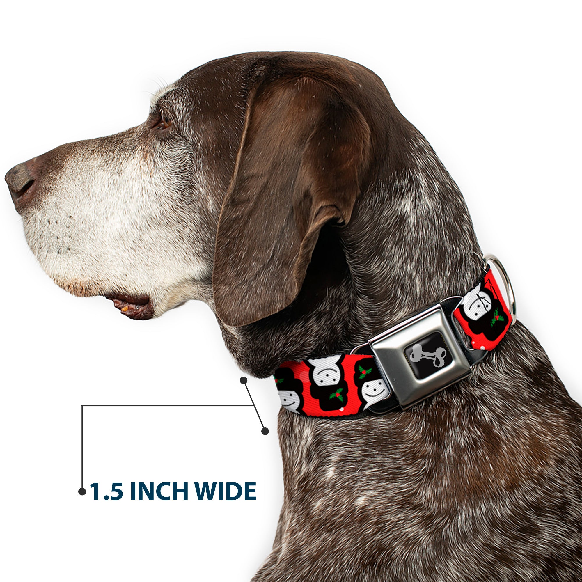 Dog Bone Black/Silver Seatbelt Buckle Collar - Christmas Snowman Flip Red/White Seatbelt Buckle Collars Buckle-Down