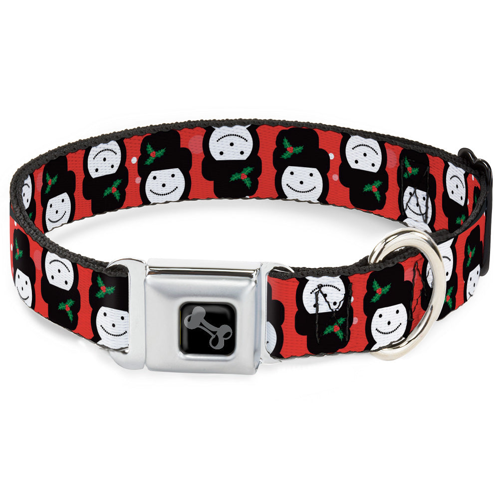 Dog Bone Black/Silver Seatbelt Buckle Collar - Christmas Snowman Flip Red/White Seatbelt Buckle Collars Buckle-Down