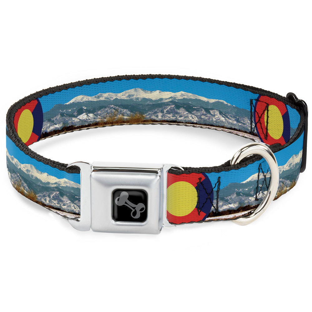 Seatbelt Buckle Collar - Colorado Mount Evans Vivid Landscape/Colorado Flag Icon Seatbelt Buckle Collars Buckle-Down