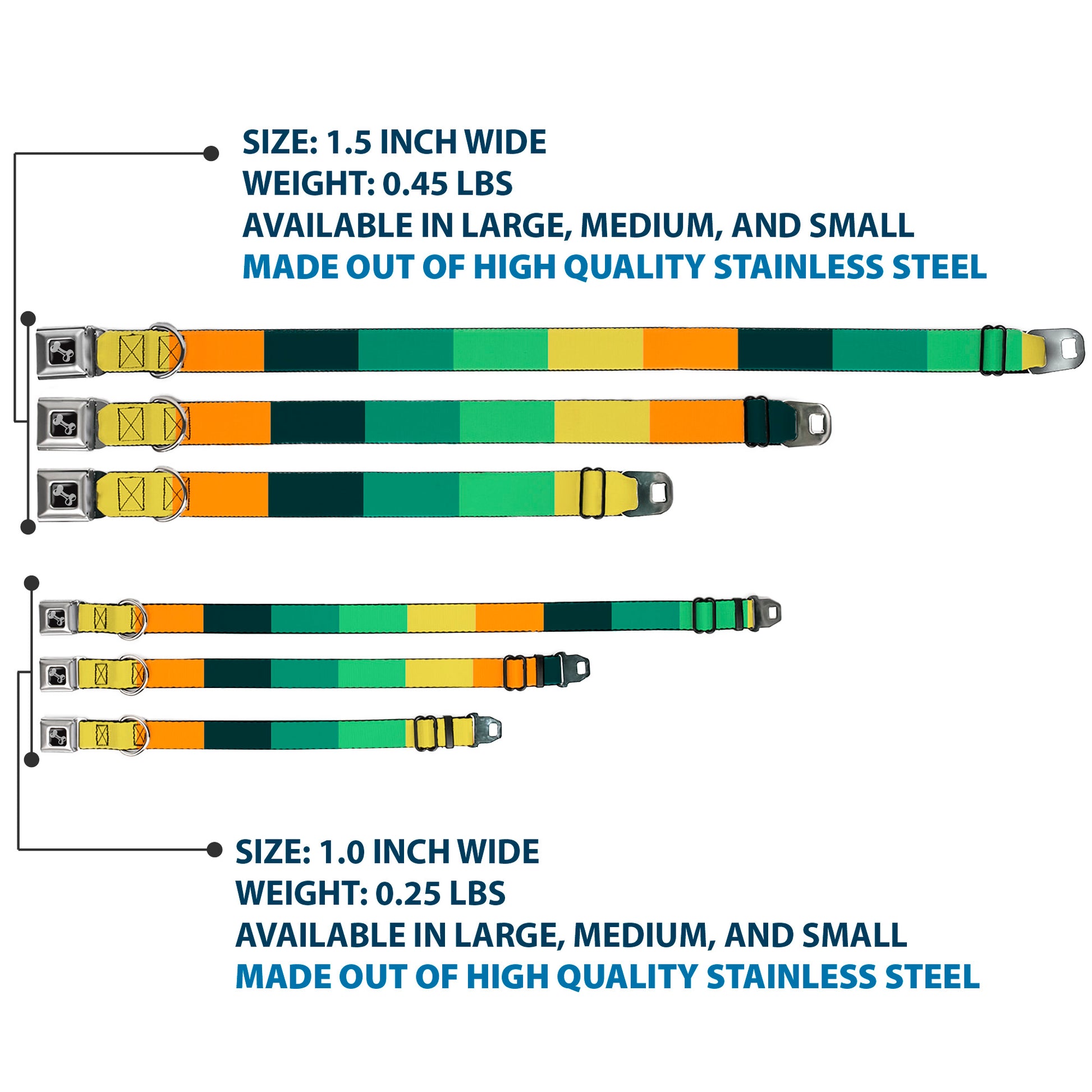 Dog Bone Black/Silver Seatbelt Buckle Collar - Summer Essentials Color Block 1 Seatbelt Buckle Collars Buckle-Down