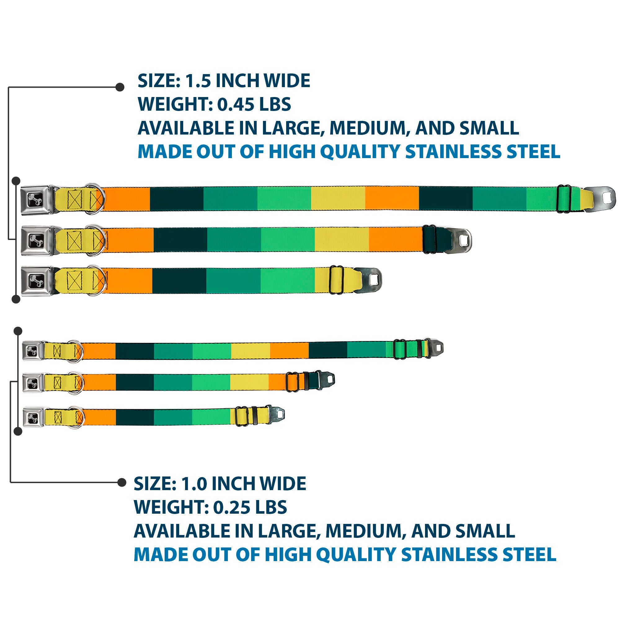 Dog Bone Black/Silver Seatbelt Buckle Collar - Summer Essentials Color Block 1 Seatbelt Buckle Collars Buckle-Down