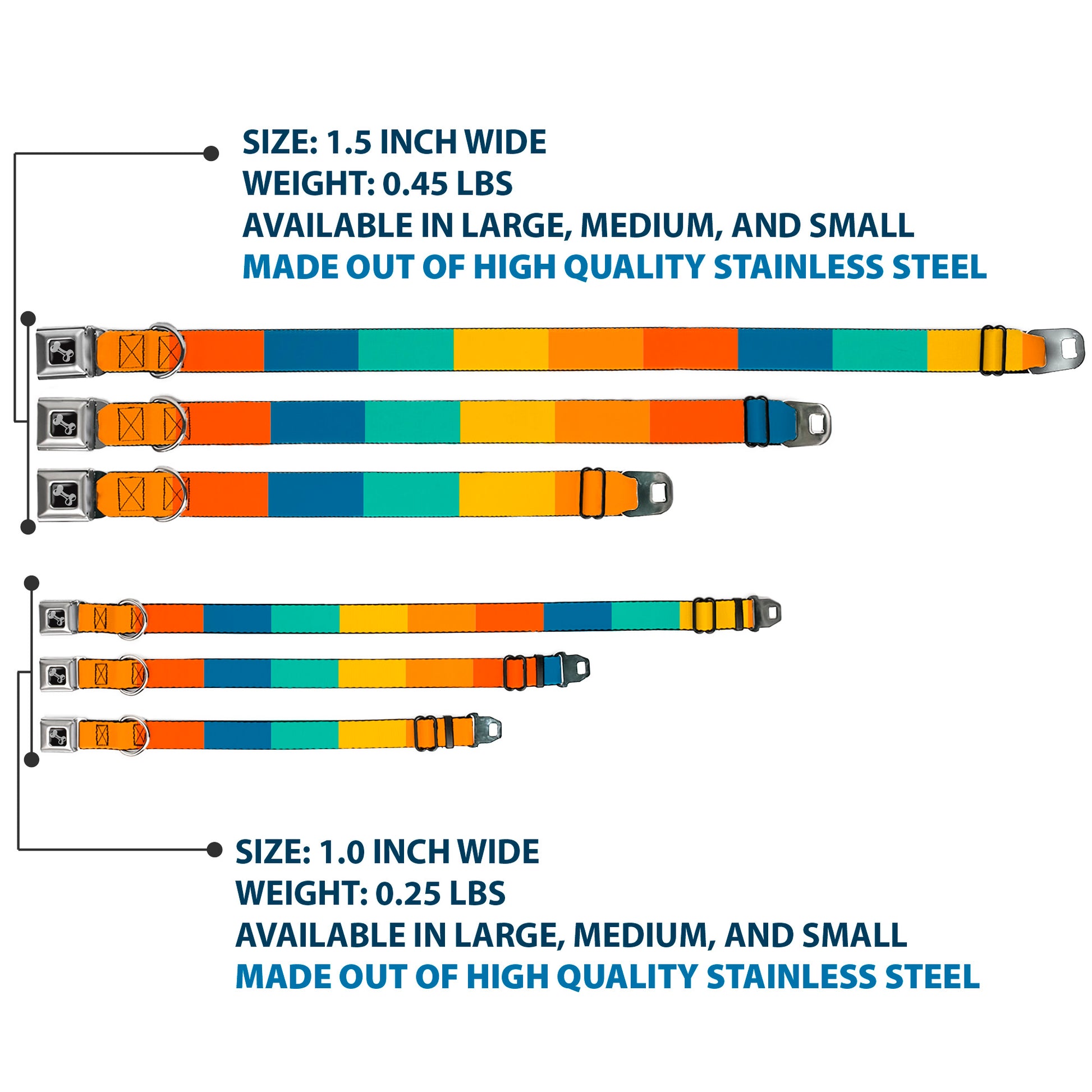 Dog Bone Black/Silver Seatbelt Buckle Collar - Summer Essentials Color Block 2 Seatbelt Buckle Collars Buckle-Down