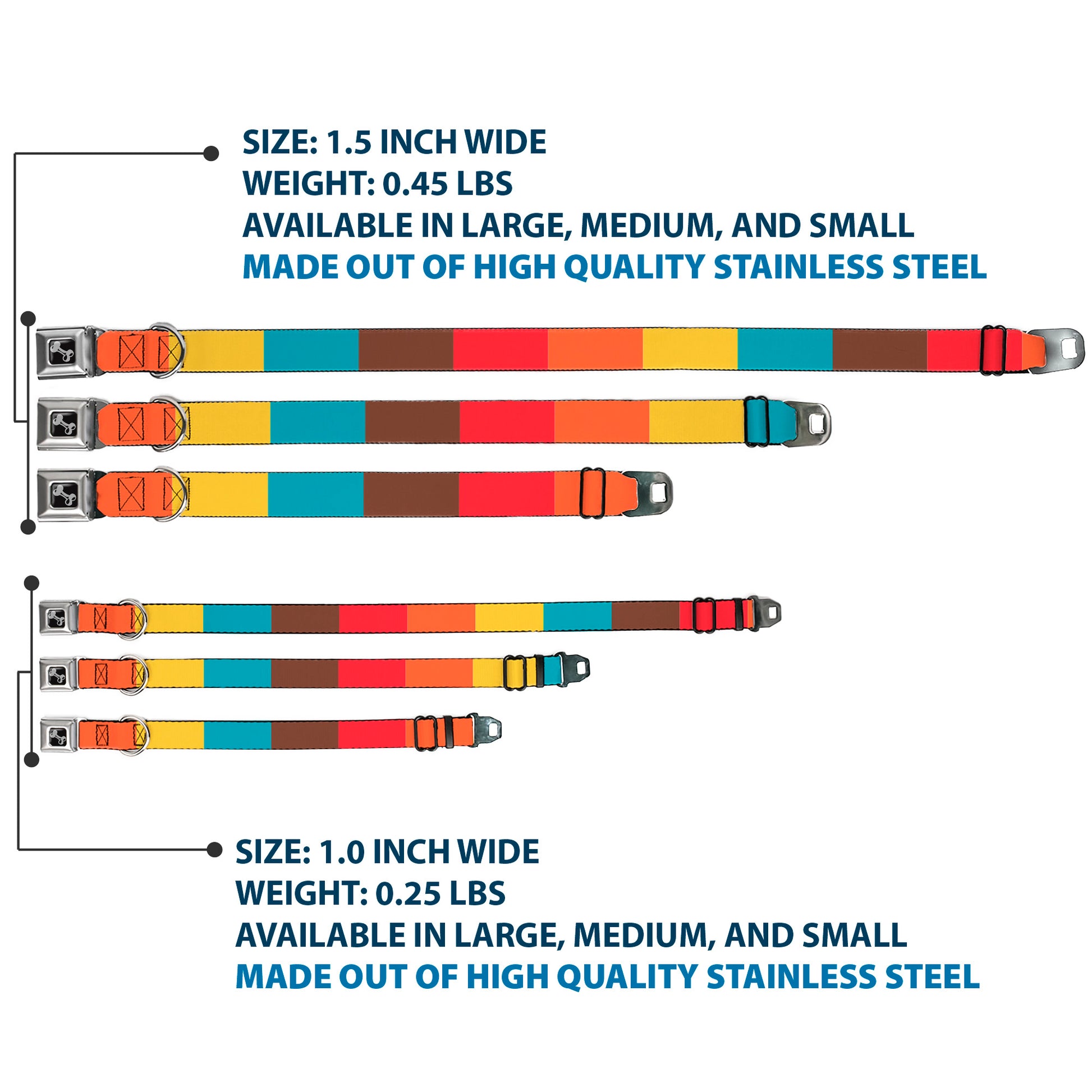 Dog Bone Black/Silver Seatbelt Buckle Collar - Summer Essentials Color Block 9 Seatbelt Buckle Collars Buckle-Down