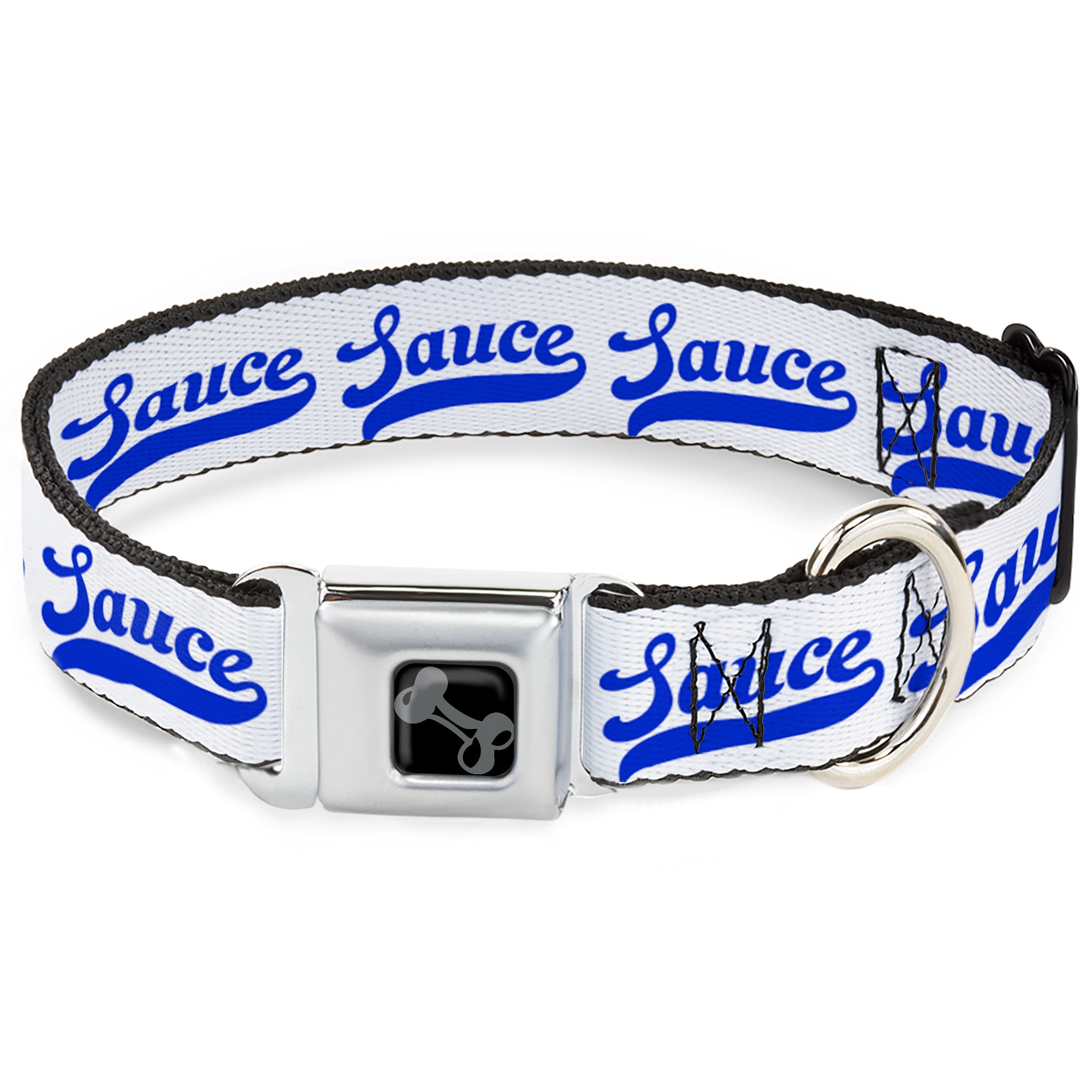 Dog Bone Black/Silver Seatbelt Buckle Collar - SAUCE Baseball Script White/Blue Seatbelt Buckle Collars Buckle-Down