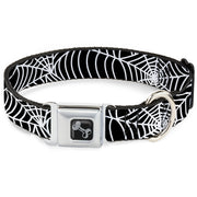 Dog Bone Black/Silver Seatbelt Buckle Collar - Spider Webs Black/White Seatbelt Buckle Collars Buckle-Down