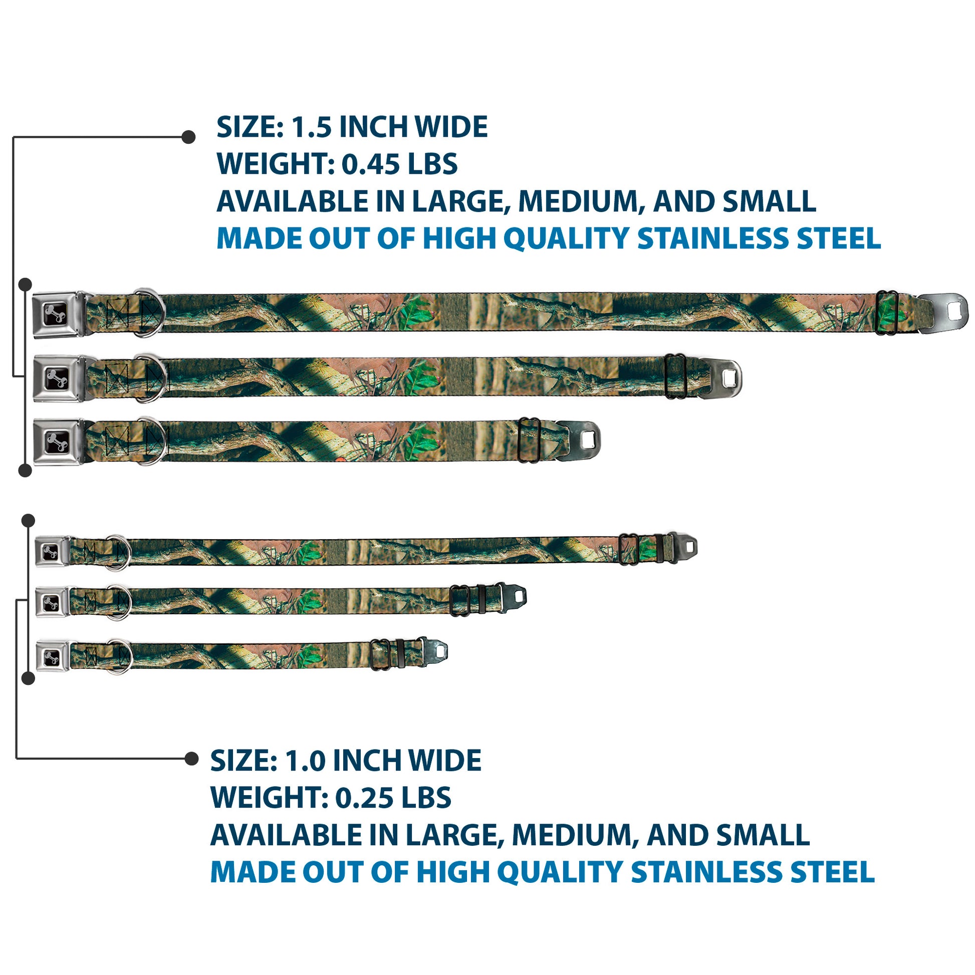 Dog Bone Seatbelt Buckle Collar - Mossy Oak Break-Up Infinity Seatbelt Buckle Collars Mossy Oak