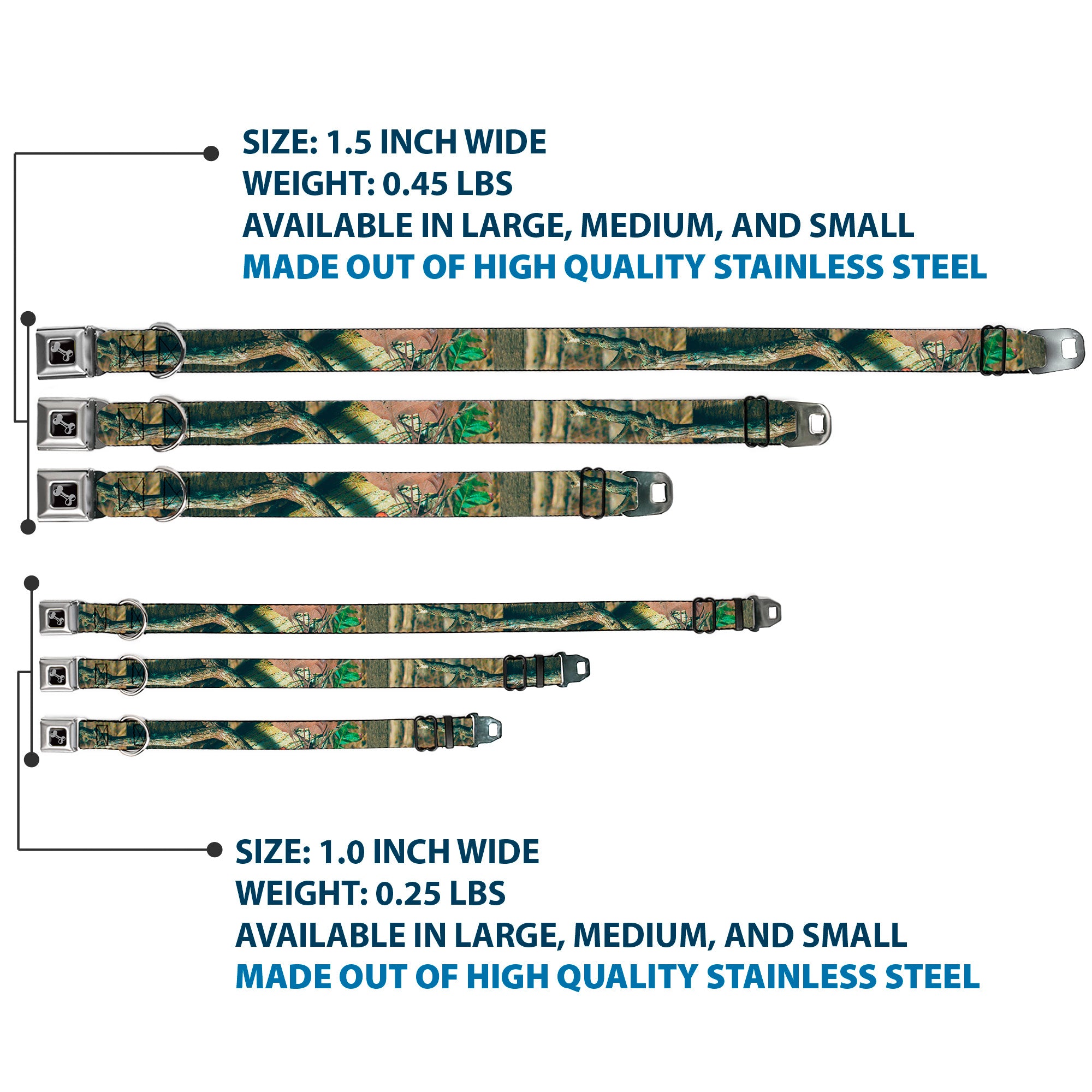 Dog Bone Seatbelt Buckle Collar - Mossy Oak Break-Up Infinity Seatbelt Buckle Collars Mossy Oak